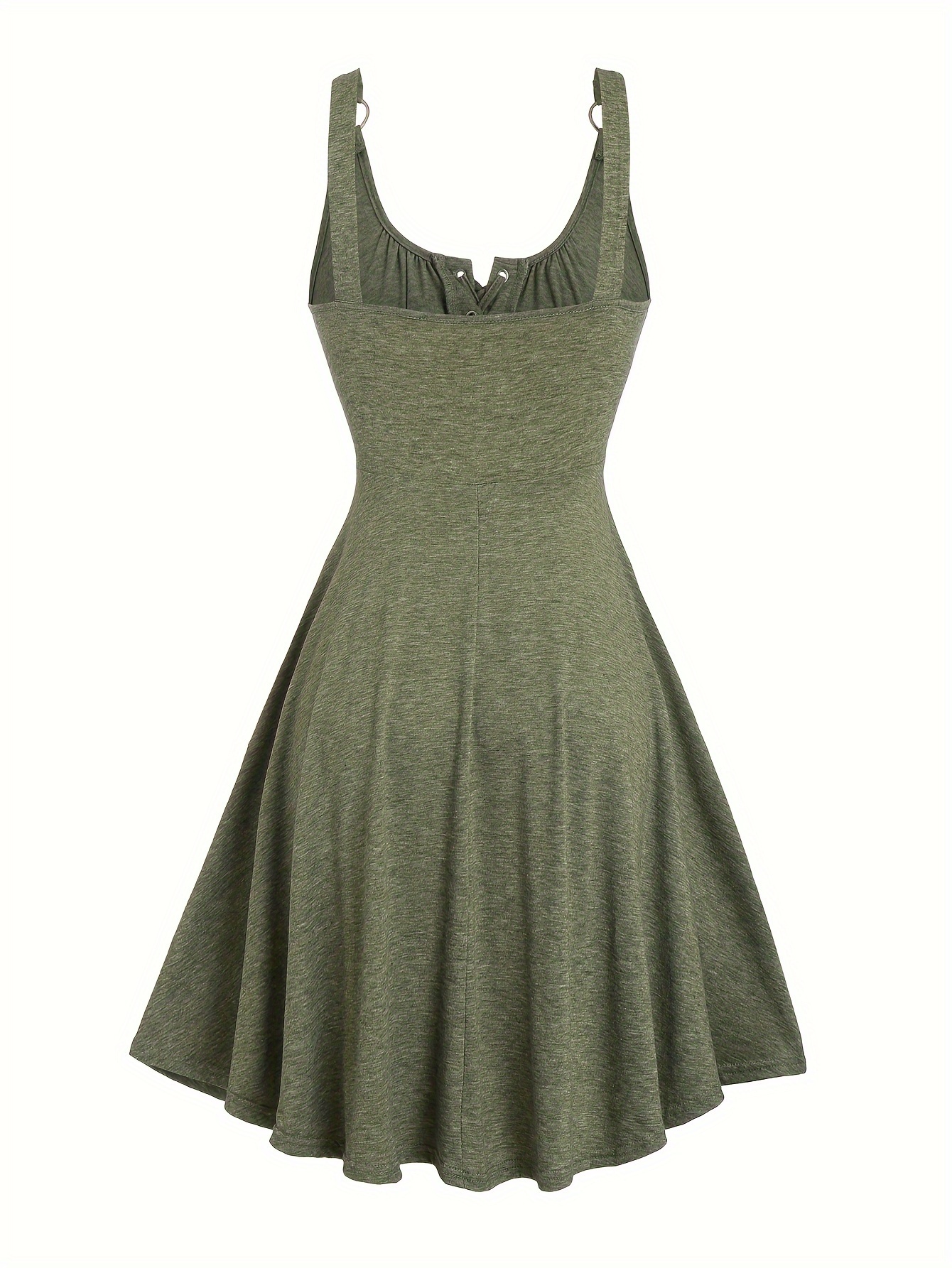 Women'S Casual A-Line Metallic Corduroy Dress with Grommets