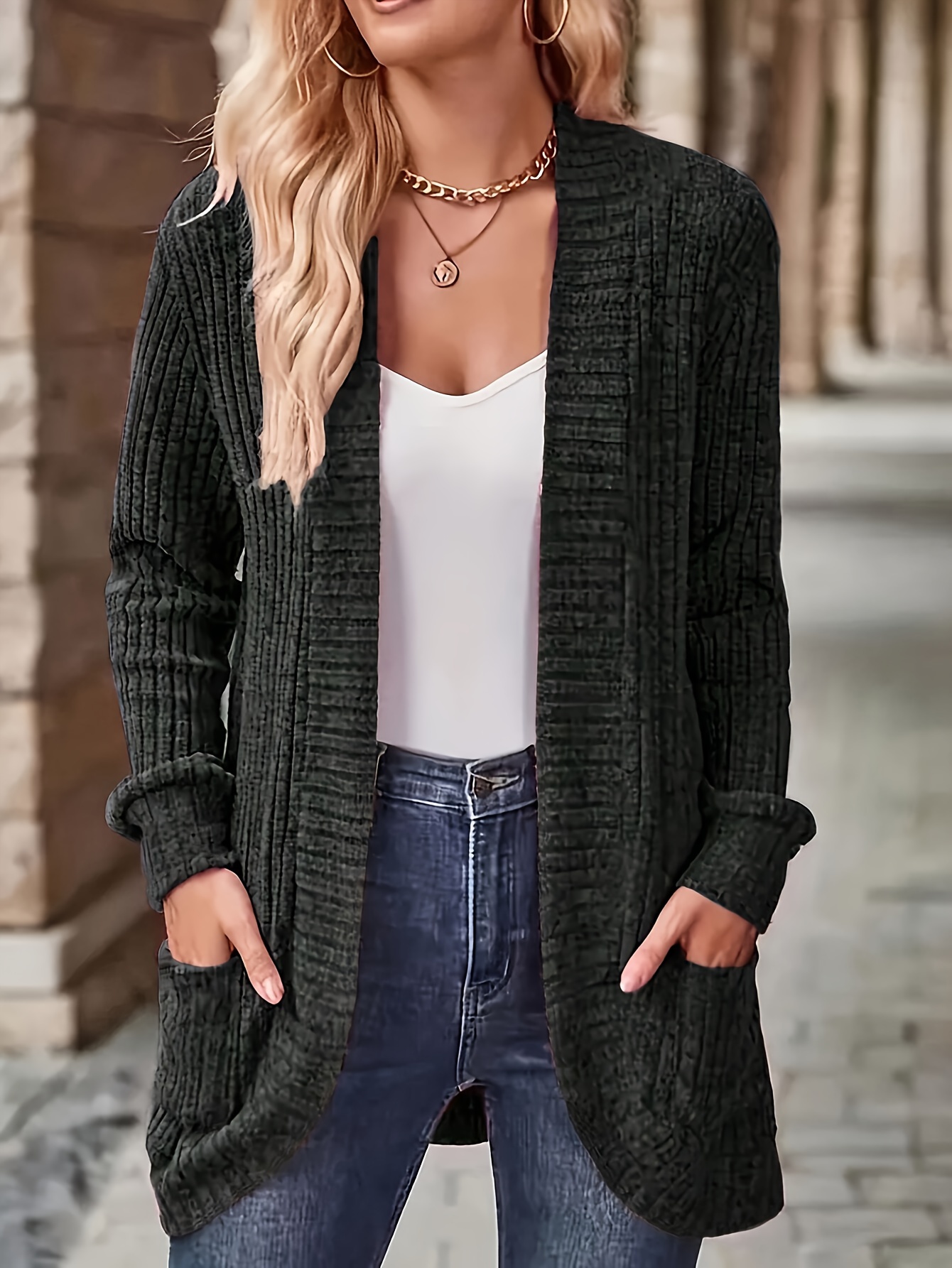 Women'S Casual Knit Cardigan with Pockets (buy 2 free shipping)