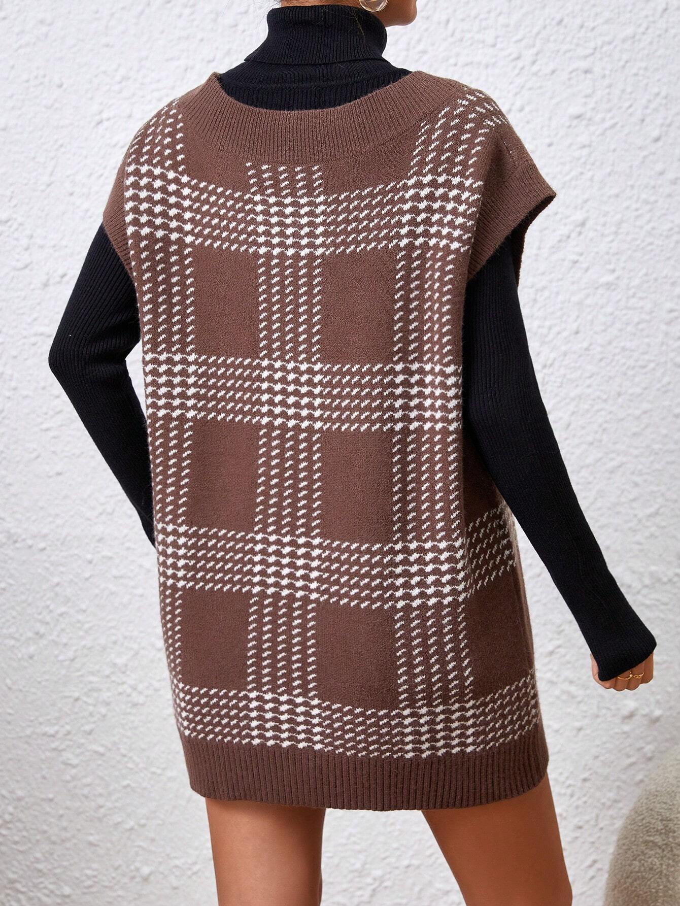 Women's Oversized V Neck Knit Sweater Vest