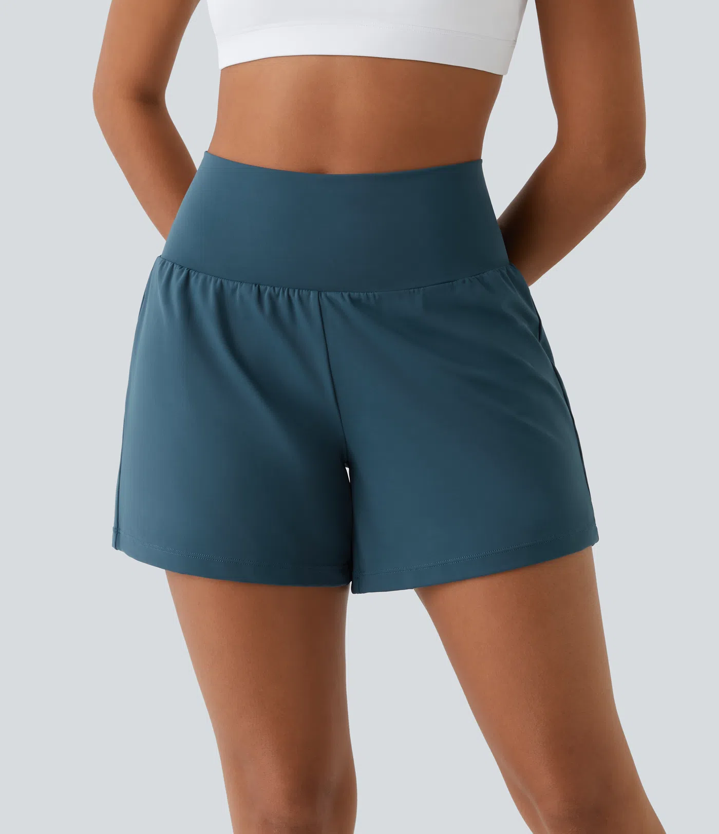 Airy Super High Waisted 2-in-1 Cool Touch Yoga Shorts with Pockets