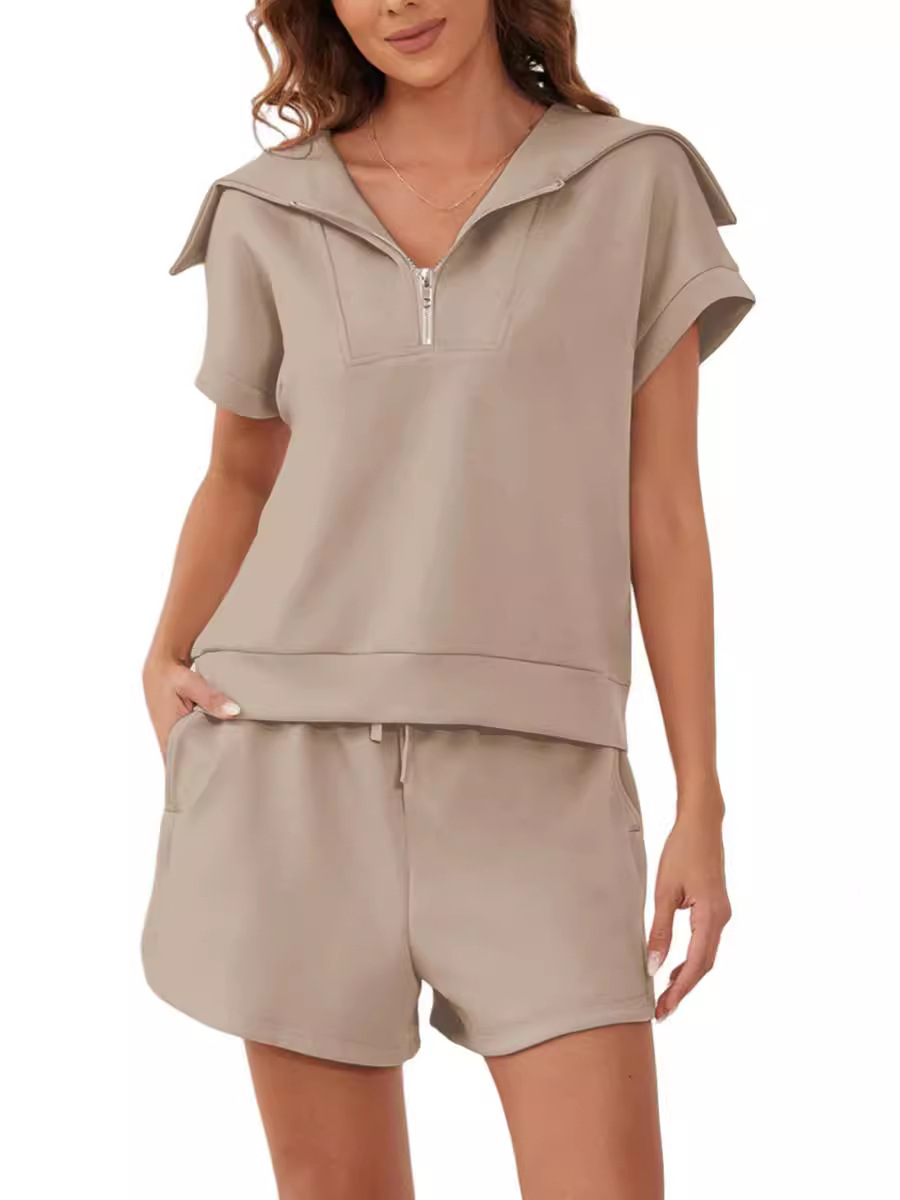 ⏰Hot Sale-Women's Navy Collar Half Zip Set (Buy 2 Free Shipping)