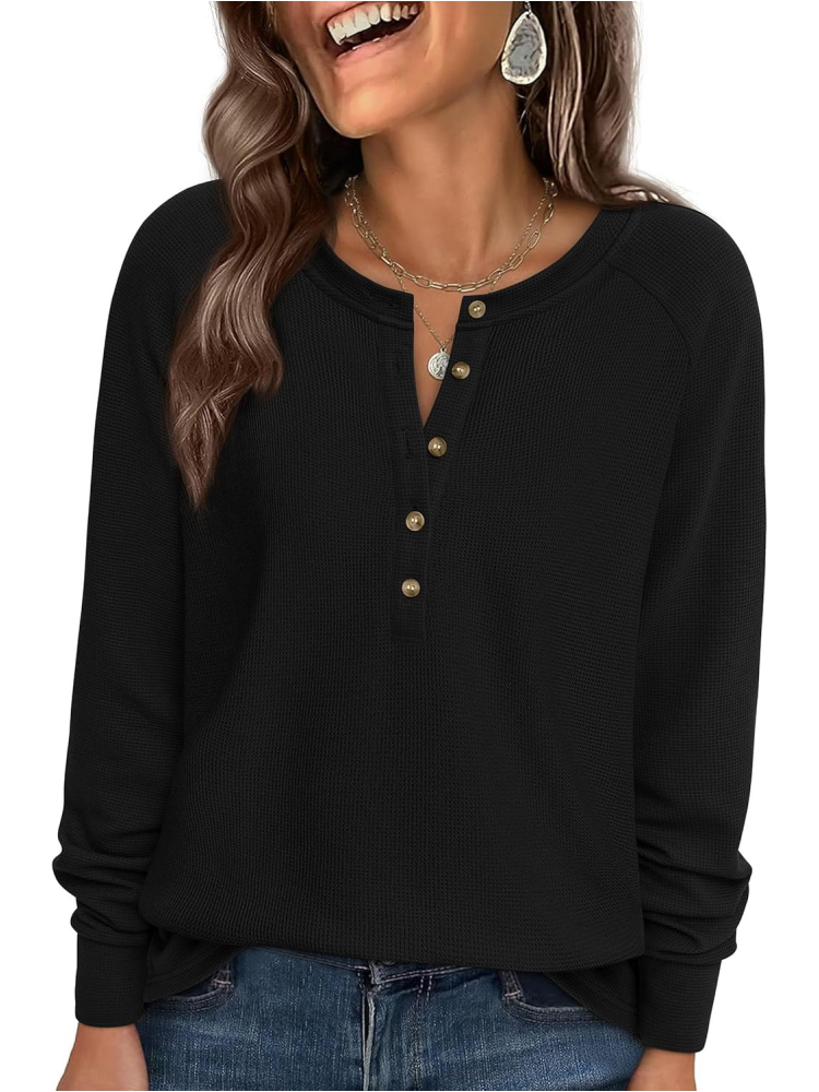 Women's Long Sleeve Waffle Knit Shirts (BUY 2 FREE SHIPPING)