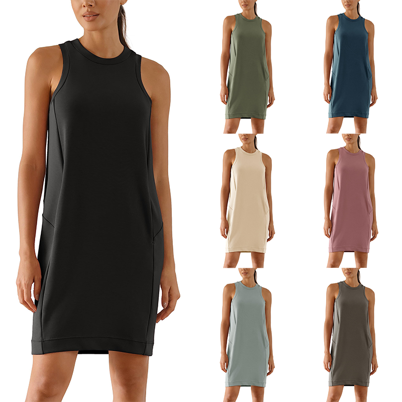 HOT SALE Women's Casual Sleeveless Soft Loose Tank Dress with Pocket