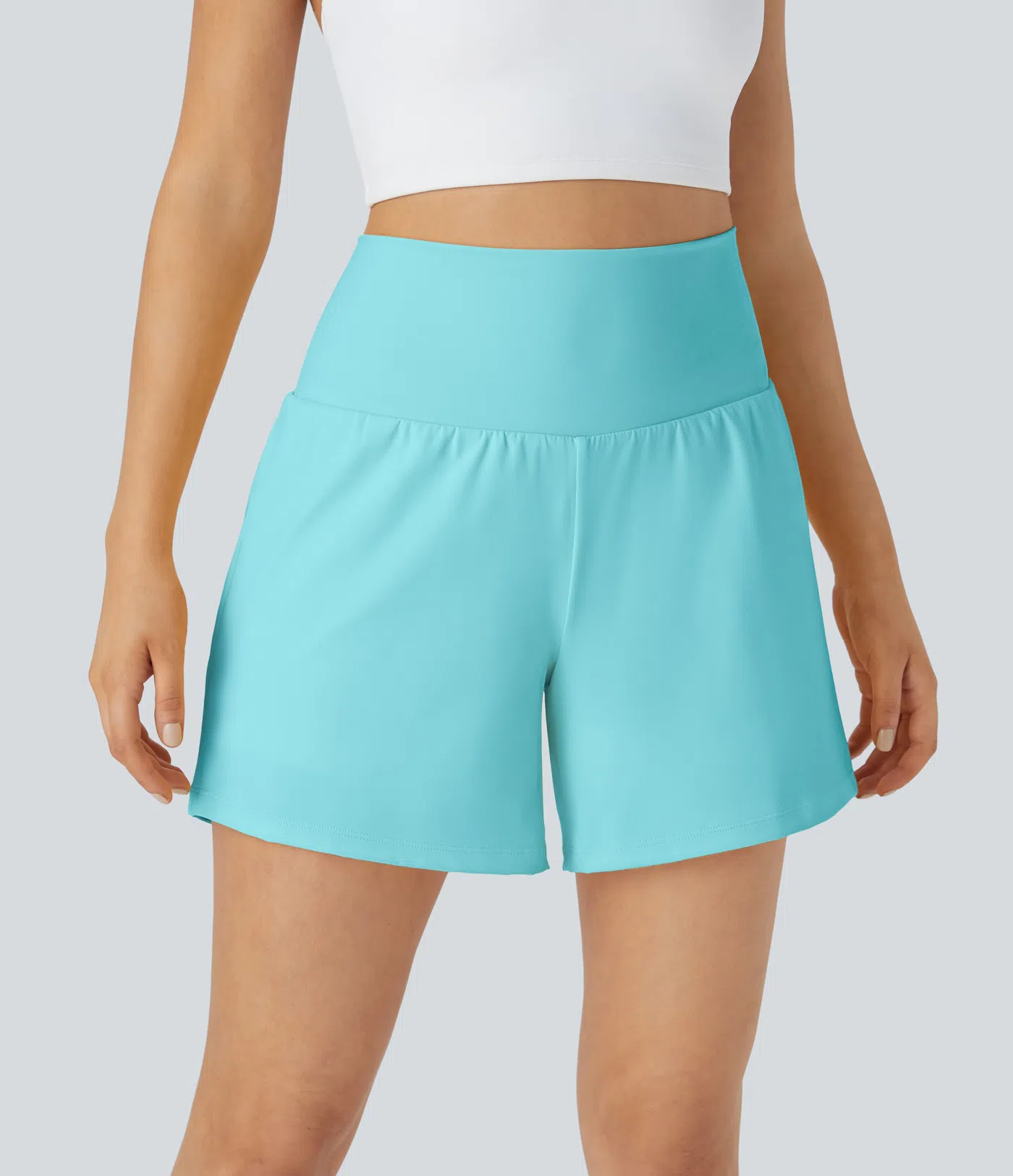 Airy Super High Waisted 2-in-1 Cool Touch Yoga Shorts with Pockets