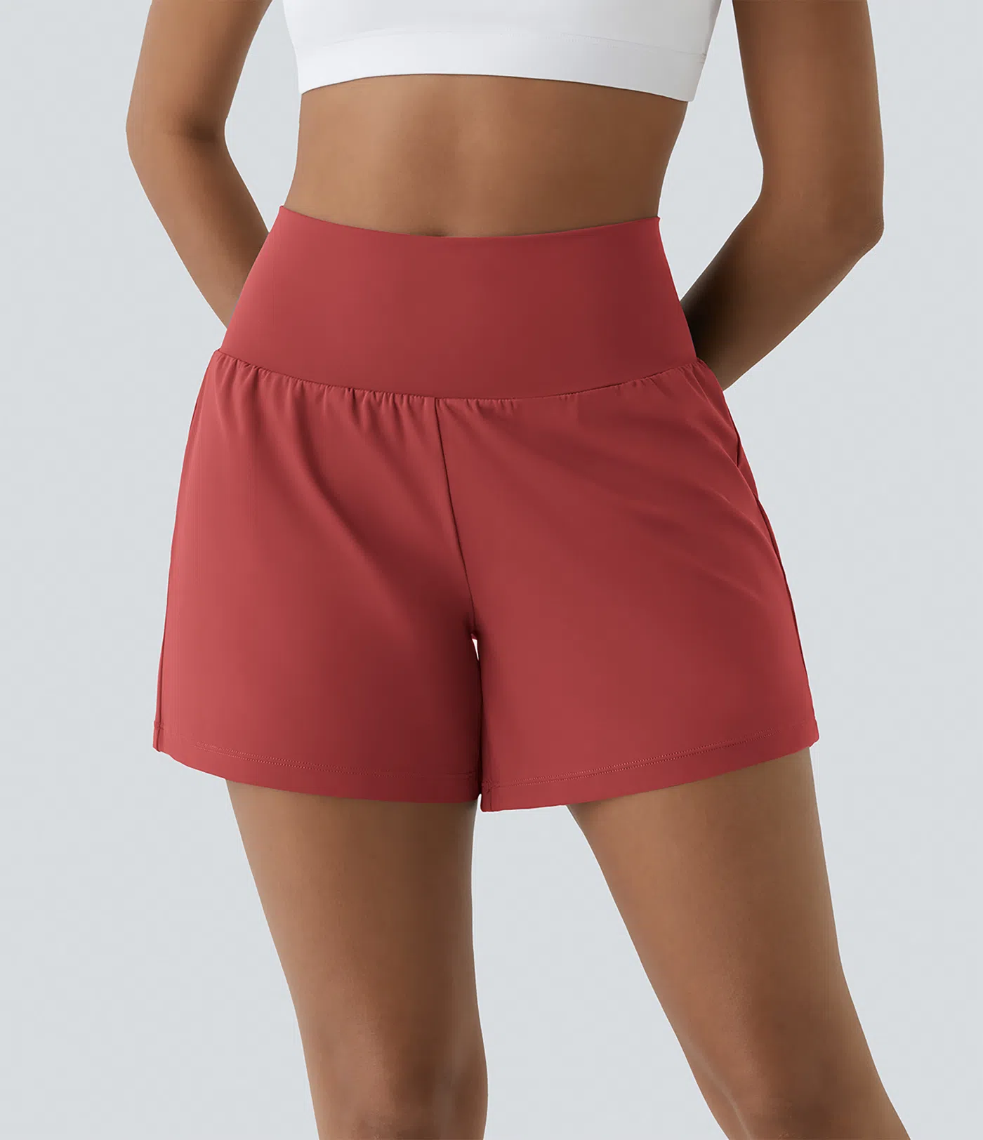 Airy Super High Waisted 2-in-1 Cool Touch Yoga Shorts with Pockets