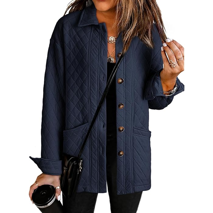 ✨Women's  Casual Button Down Long Sleeve Quilted Jackets (Buy 2 Free Shipping)