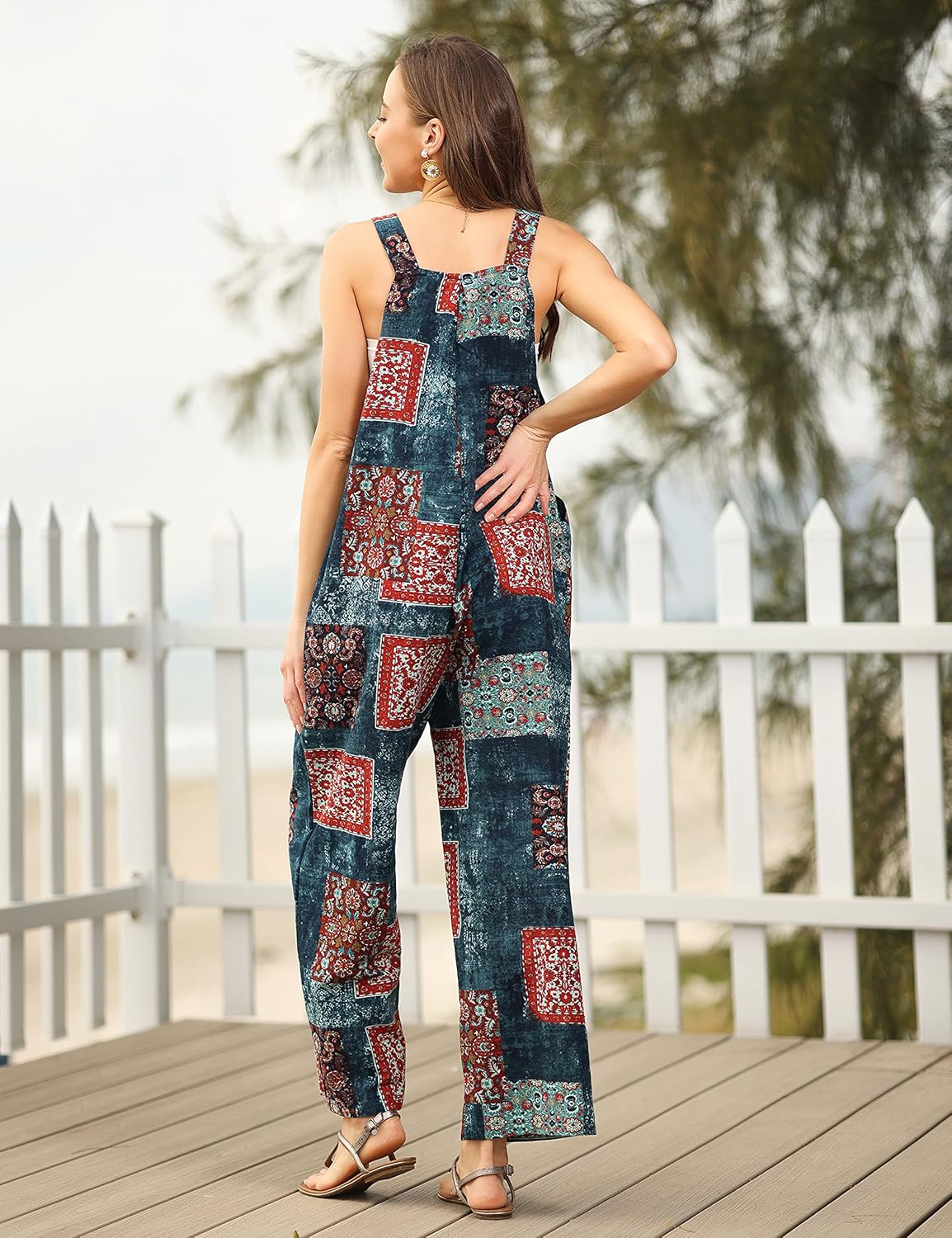 Women's Patchwork Dual Pocket Jumpsuit (BUY 2 FREE SHIPPING)