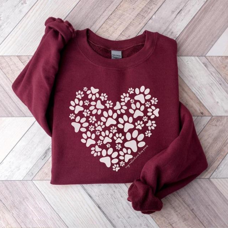Paw Heart Valentines Sweatshirt