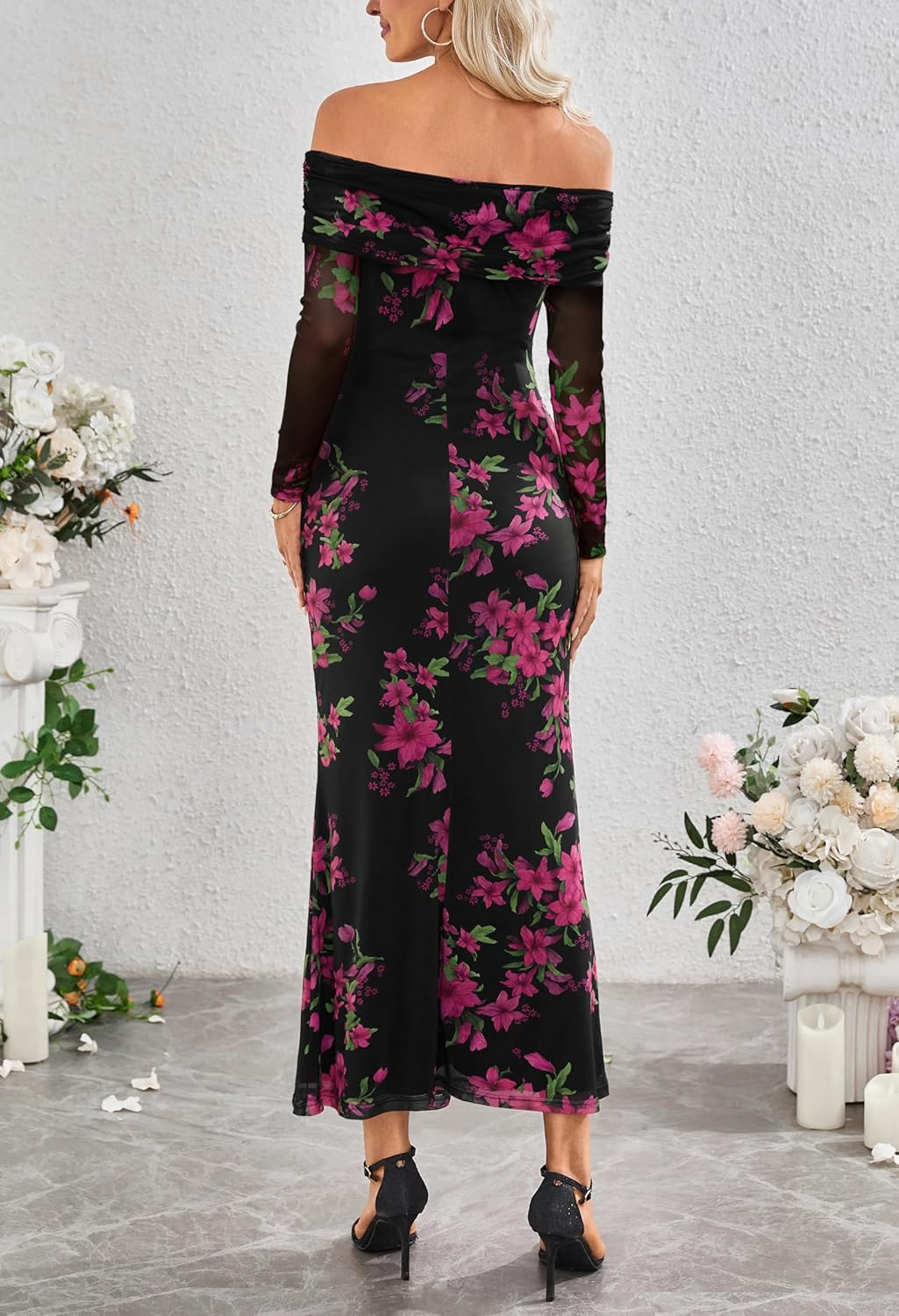 Women's Fall Off Shoulder Floral Maxi Dresses (BUY 2 FREE SHIPPING)