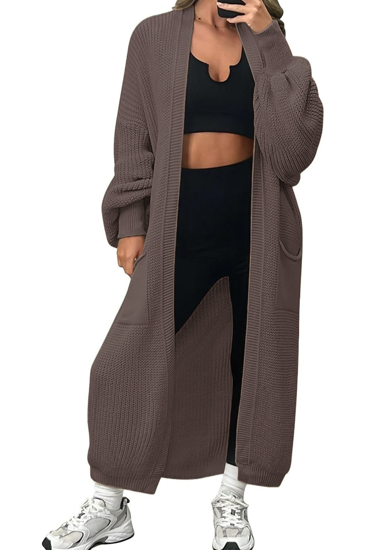Women's Oversized Long Cardigan Open Front Duster Sweater with Pockets(BUY 2 FREE SHIPPING)