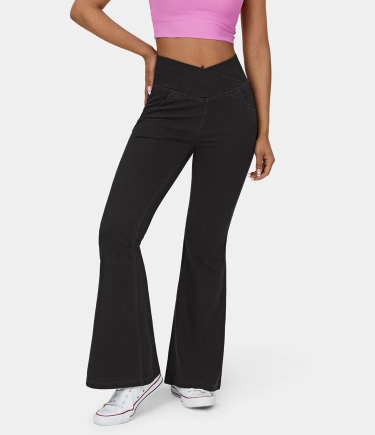 New🔥High-Waisted Cross Flared Pants(Buy 2 Free Shipping）