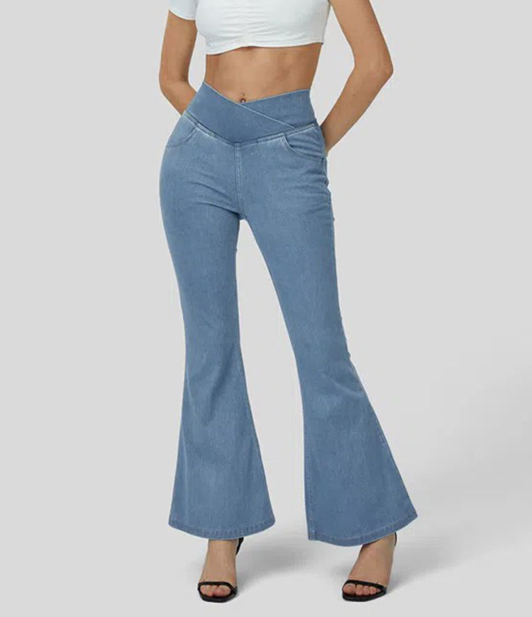 New🔥High-Waisted Cross Flared Pants(Buy 2 Free Shipping）