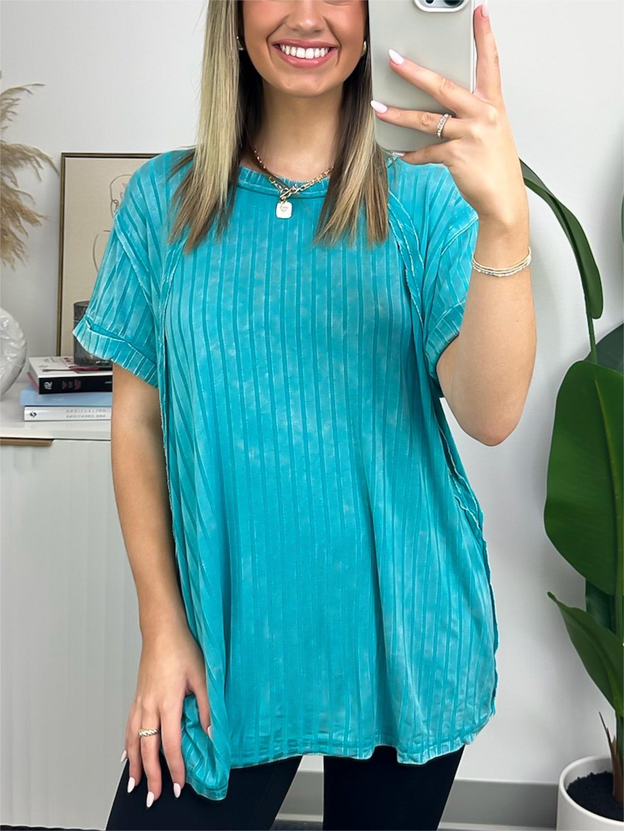 🔥Oversized Ribbed Striped Knit Top (Buy 2 Free Shipping)