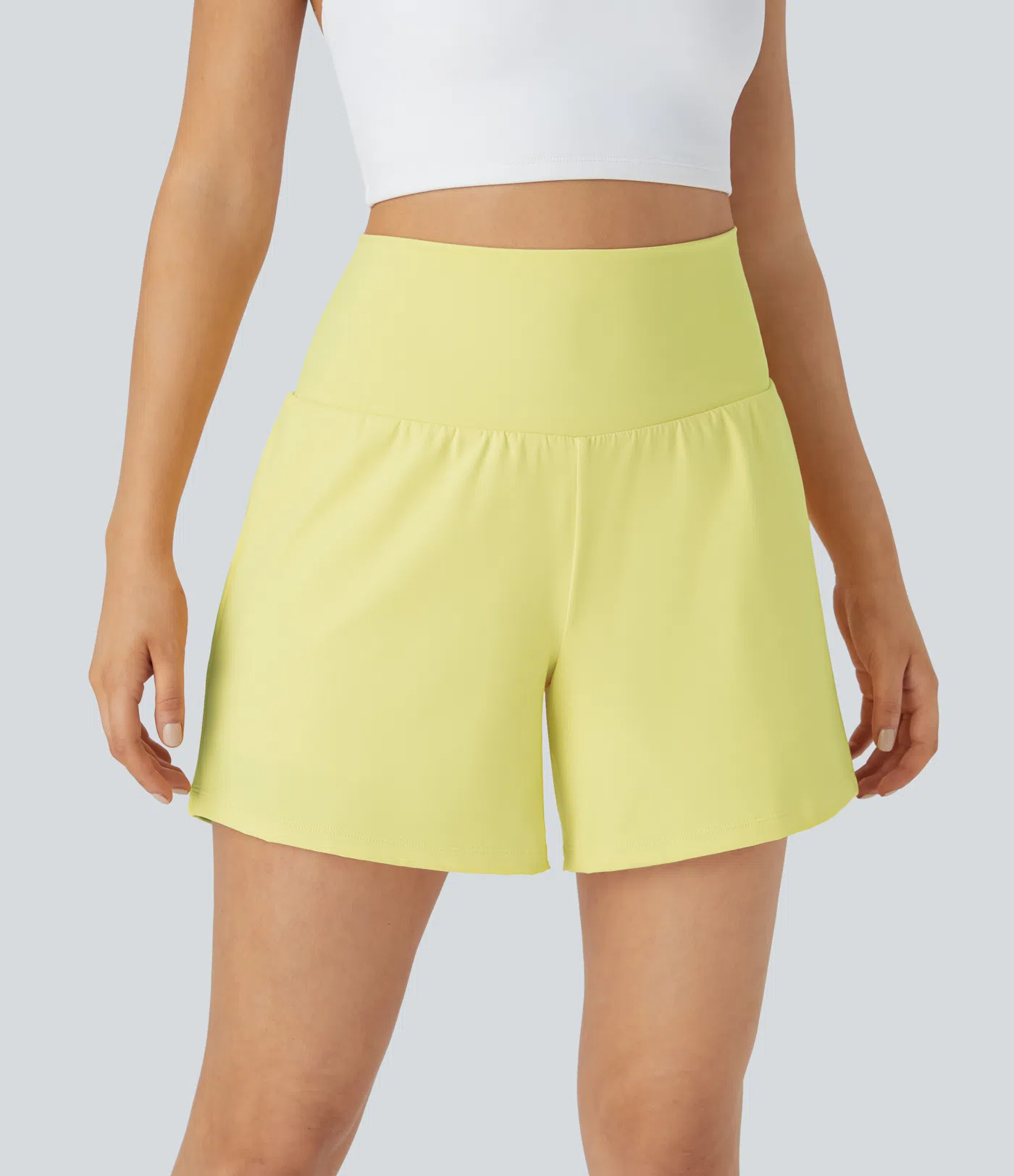 Airy Super High Waisted 2-in-1 Cool Touch Yoga Shorts with Pockets