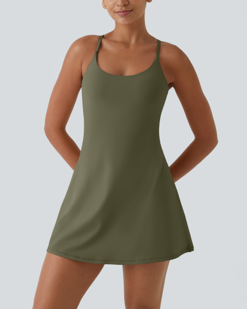 ✨Women's Backless Tummy Sculpting Sports Dress With Built-in Shorts (Buy 2 Free Shipping)