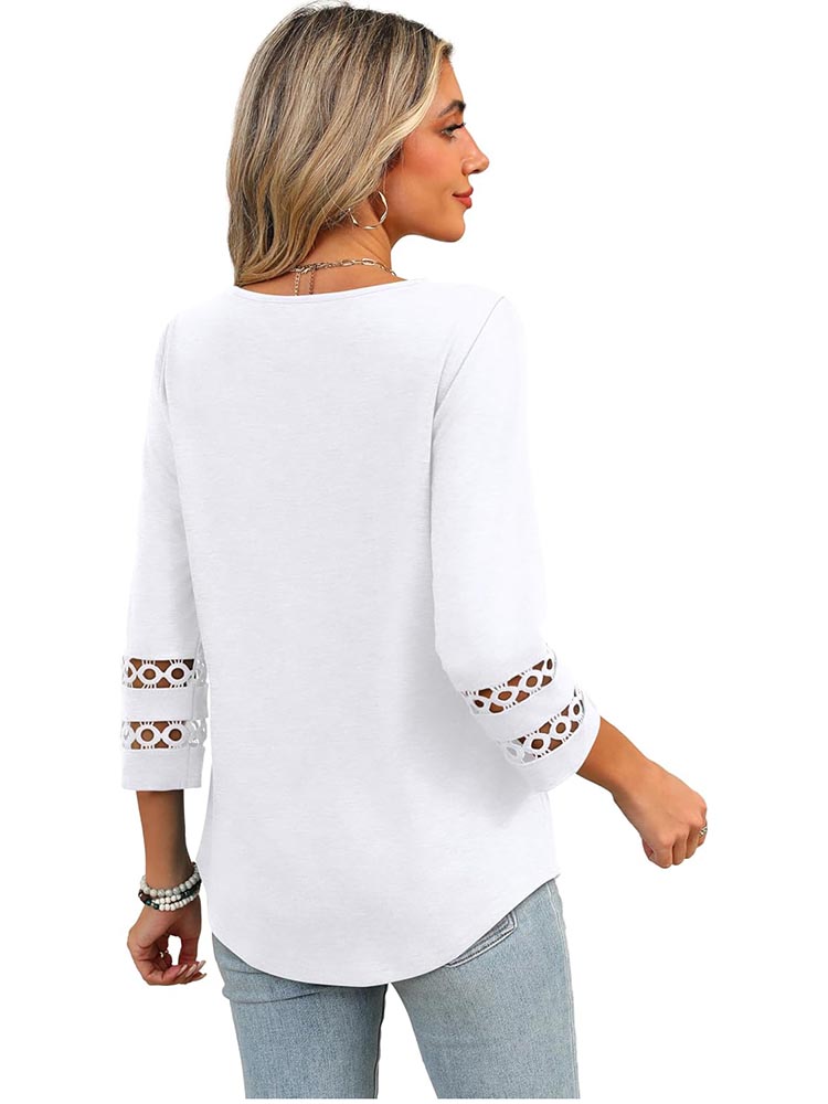 Womens 3/4 Length Sleeve Dressy Casual Blouses