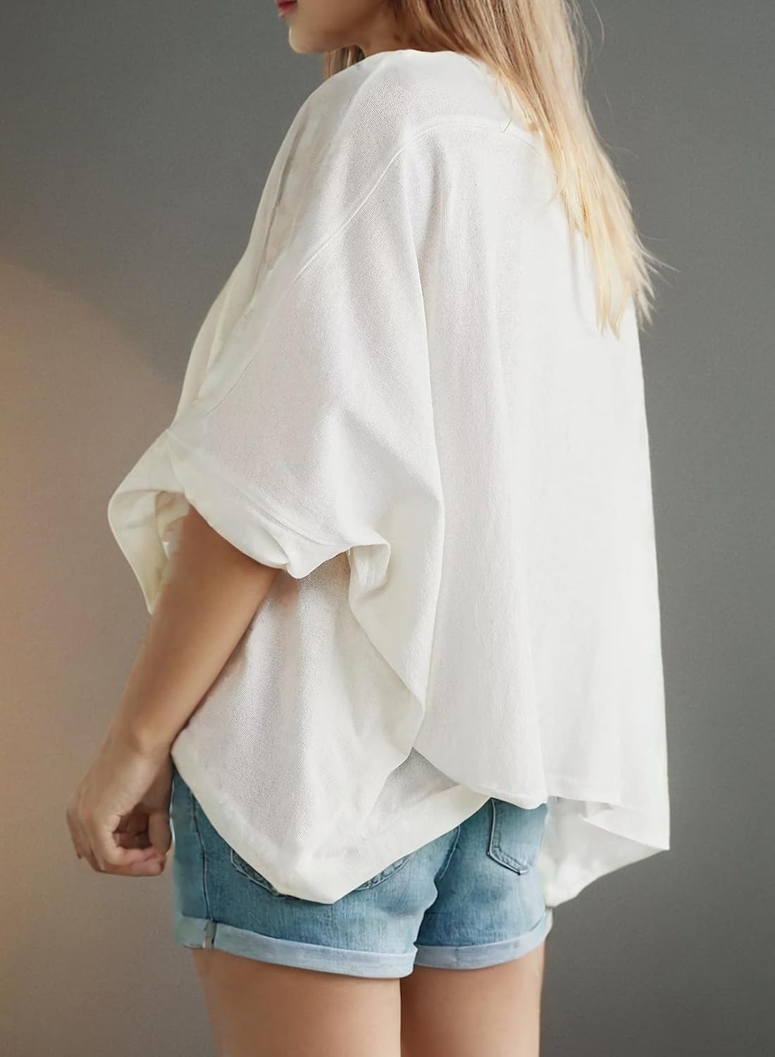 Summer Shirts 2025 Womens Solid T Shirts for Women Loose Oversized Tops Basic Tee(buy 3 free shipping!!!)
