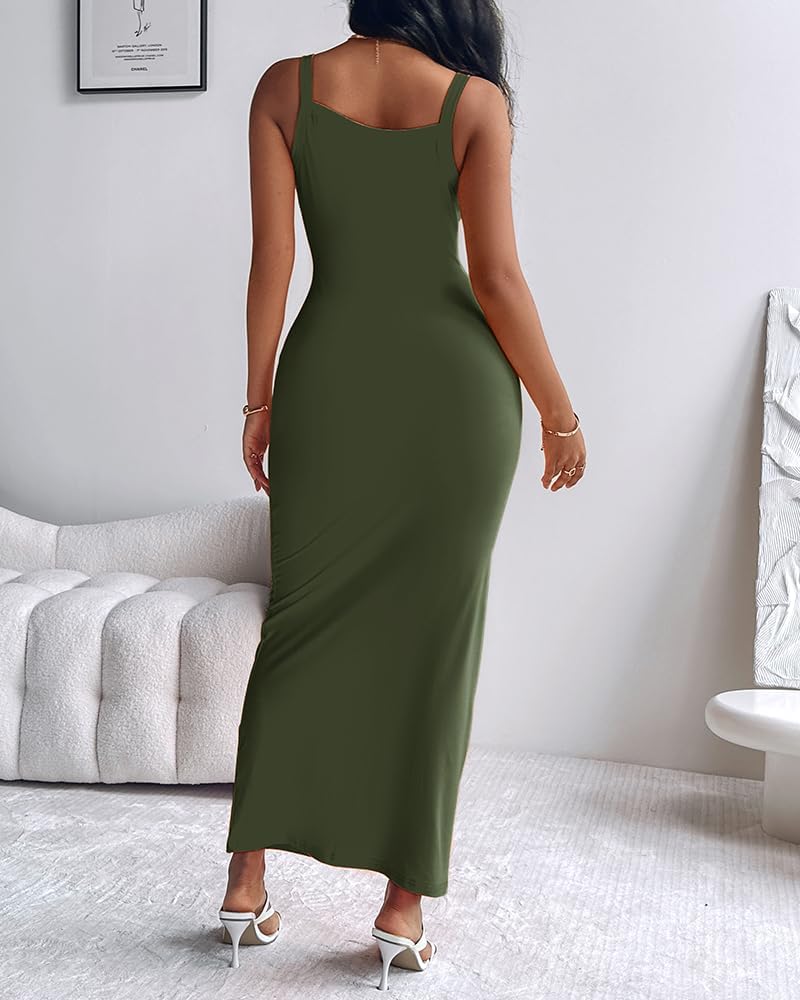 Women's Spaghetti Strap U-Neck Casual Maxi Dresses (BUY 2 FREE SHIPPING)