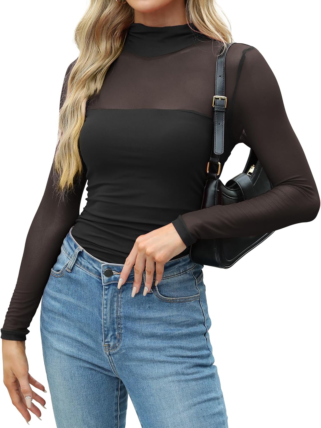 Women's Mesh Sheer Long Sleeve Top (buy 3 free shipping)