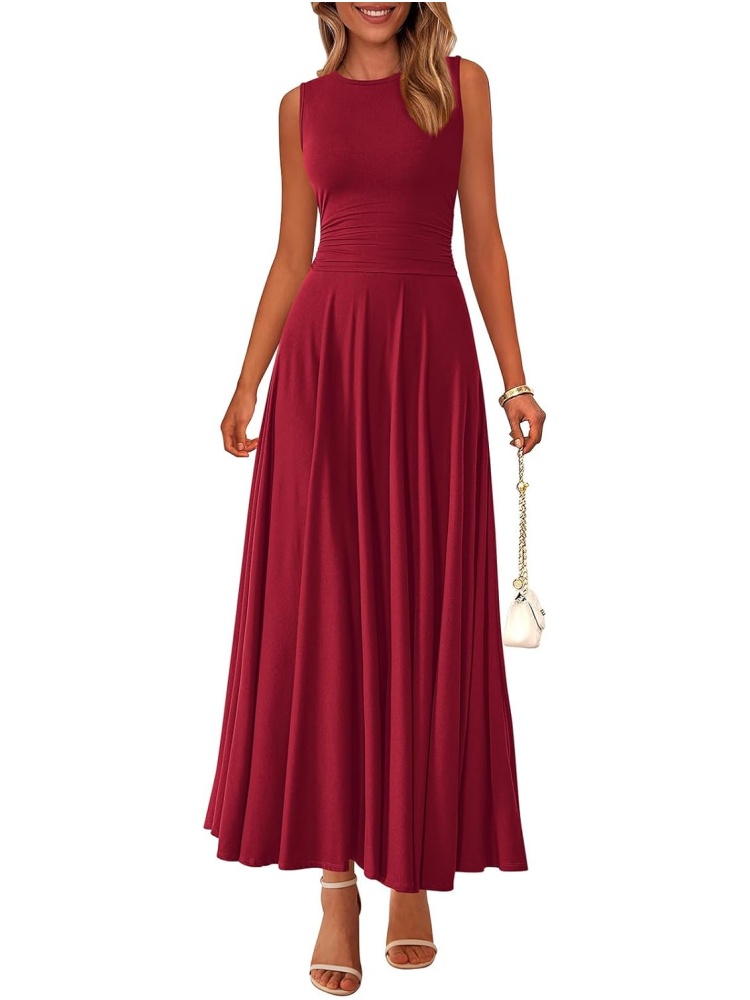 Women's Casual Sleeveless Crewneck Aline Maxi Dress (BUY 2 FREE SHIPPING)