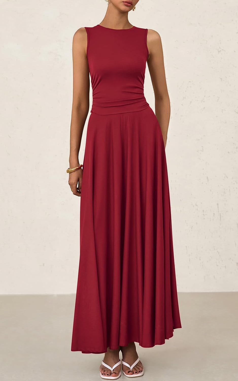 Women's Casual Sleeveless Crewneck Aline Maxi Dress (BUY 2 FREE SHIPPING)