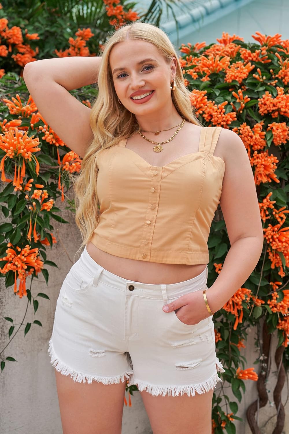 Women's Casual Mid Rise Stretch Ripped Raw Hem Denim Shorts