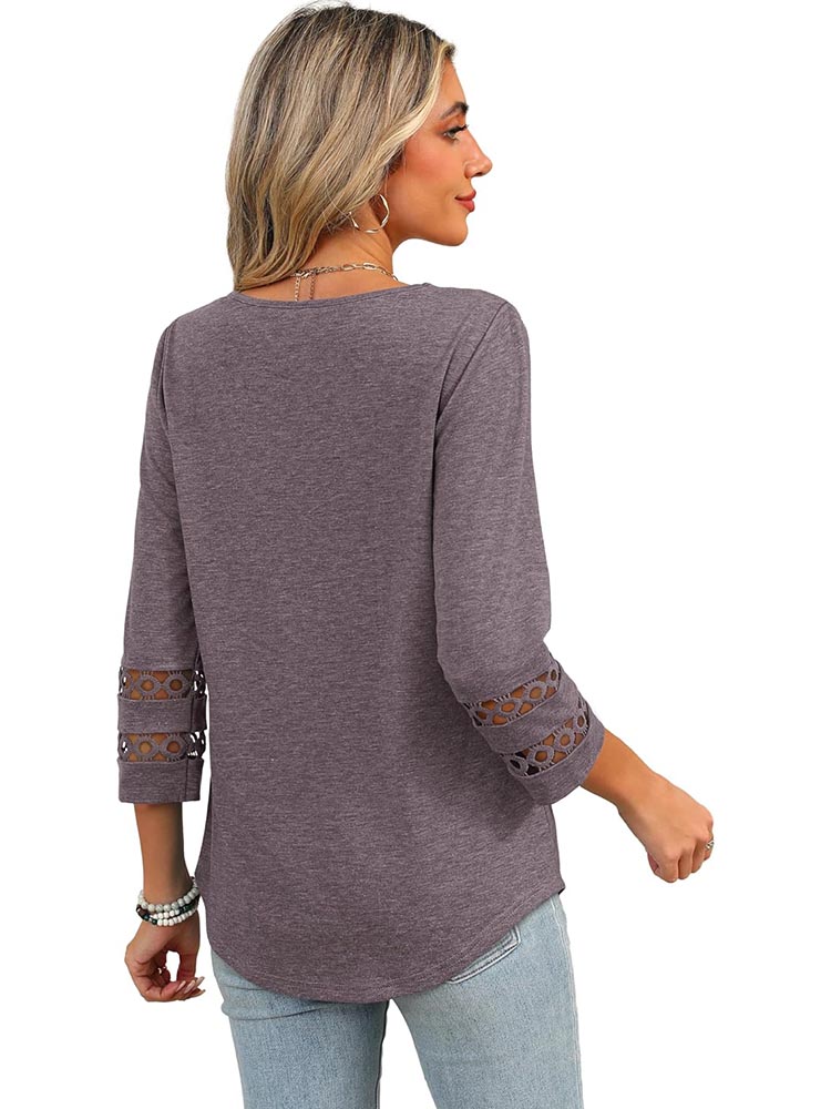 Womens 3/4 Length Sleeve Dressy Casual Blouses