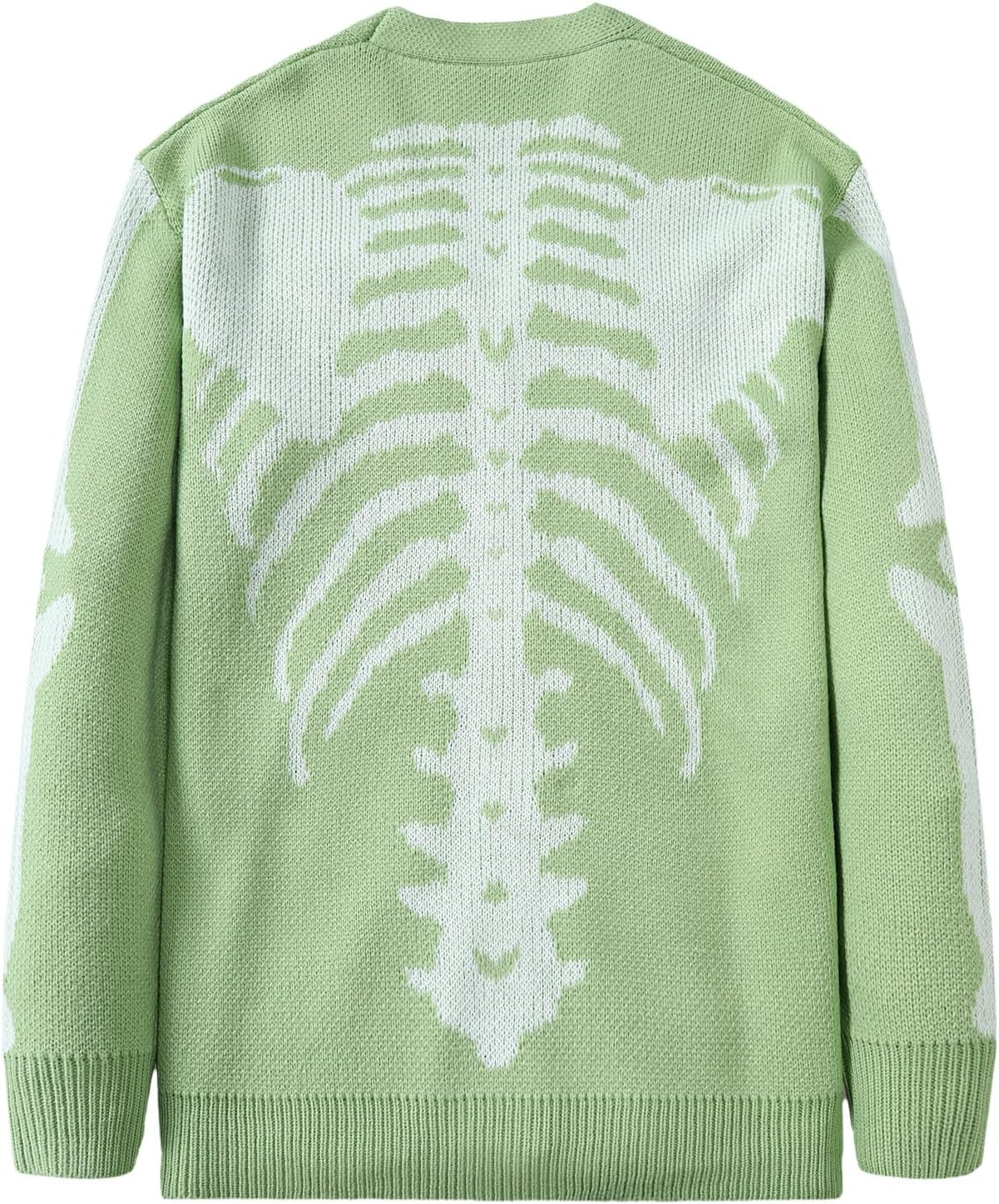 Halloween Skeleton Pattern Button Fly Cardigan