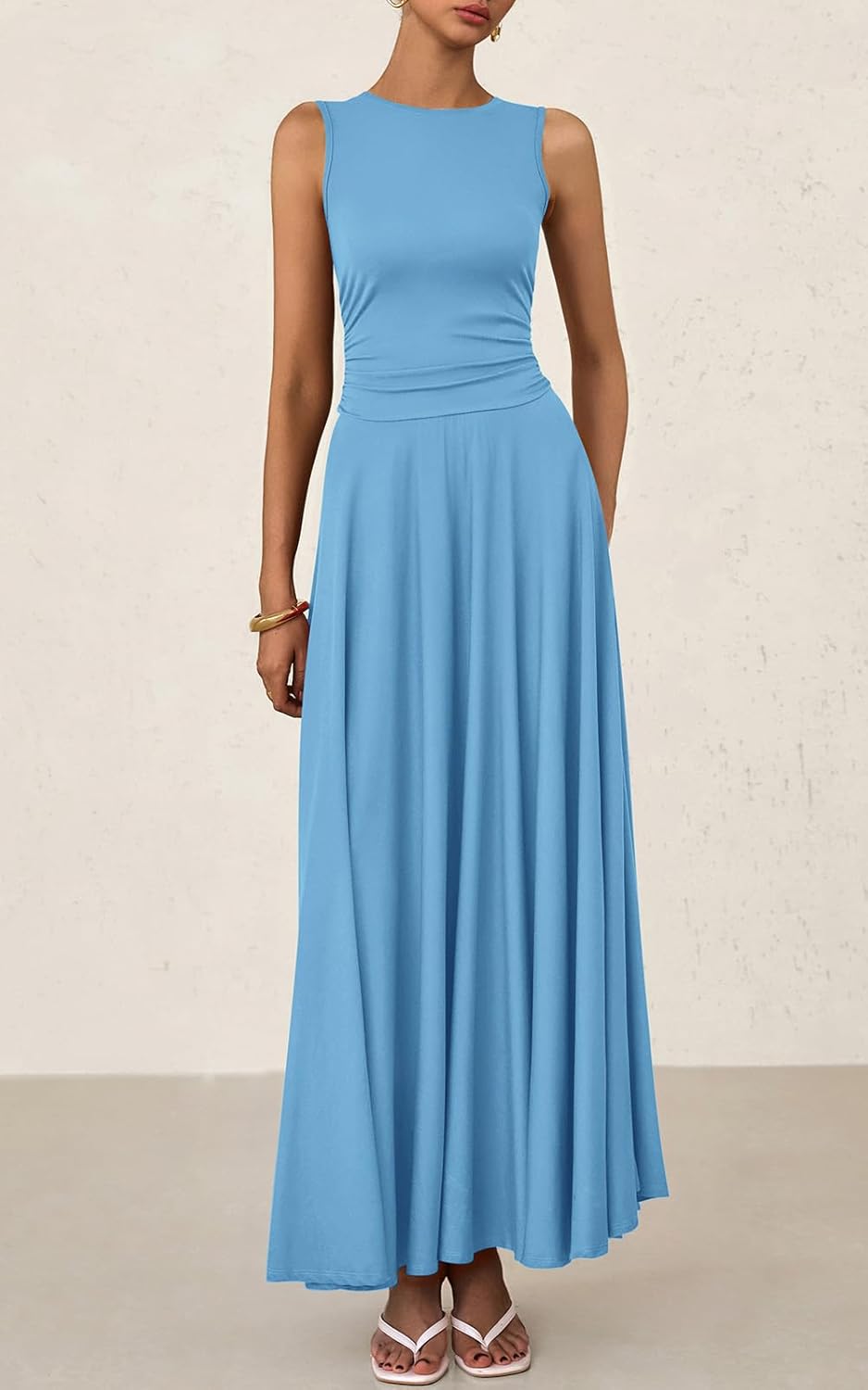 Women's Casual Sleeveless Crewneck Aline Maxi Dress (BUY 2 FREE SHIPPING)