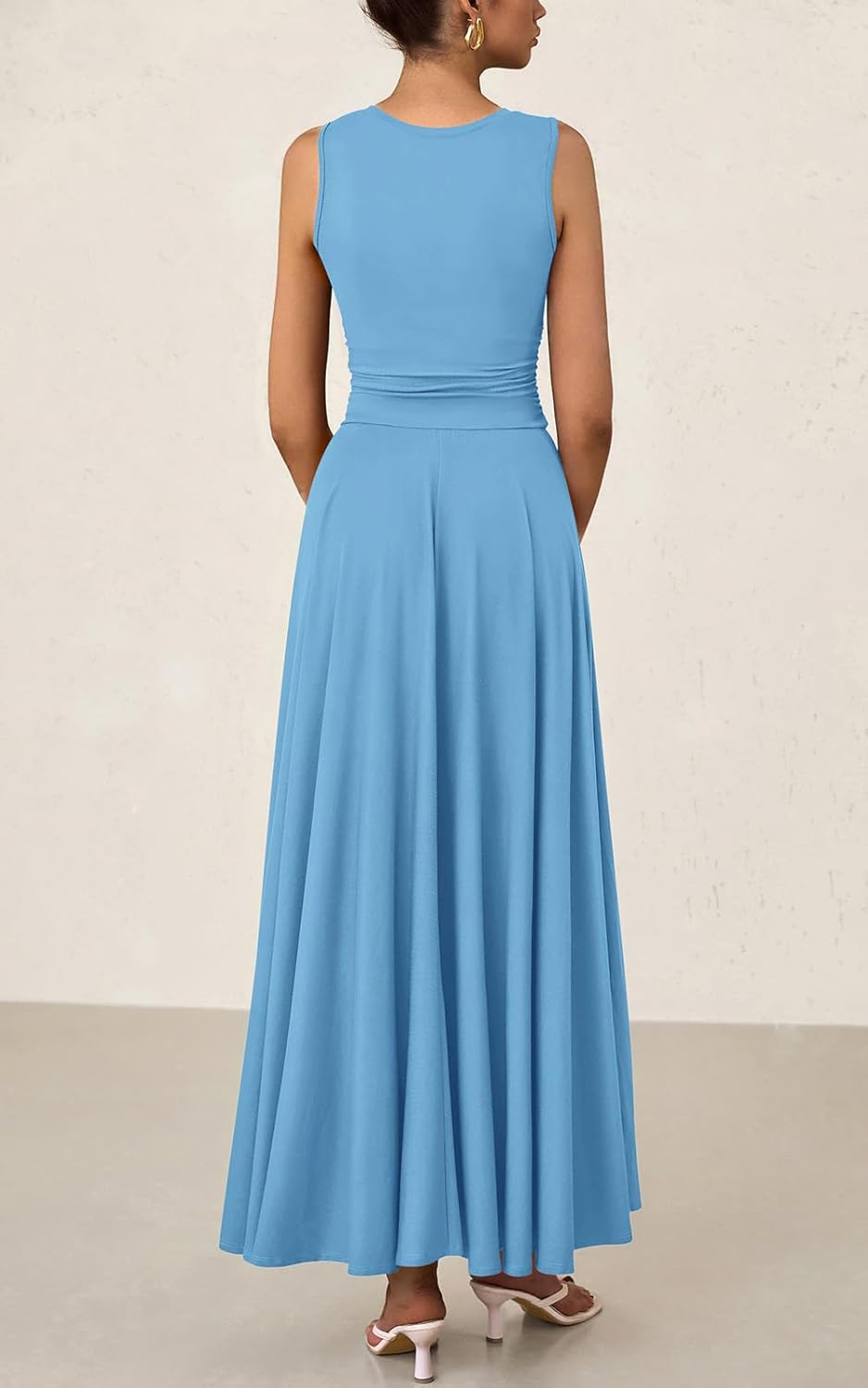 Women's Casual Sleeveless Crewneck Aline Maxi Dress (BUY 2 FREE SHIPPING)