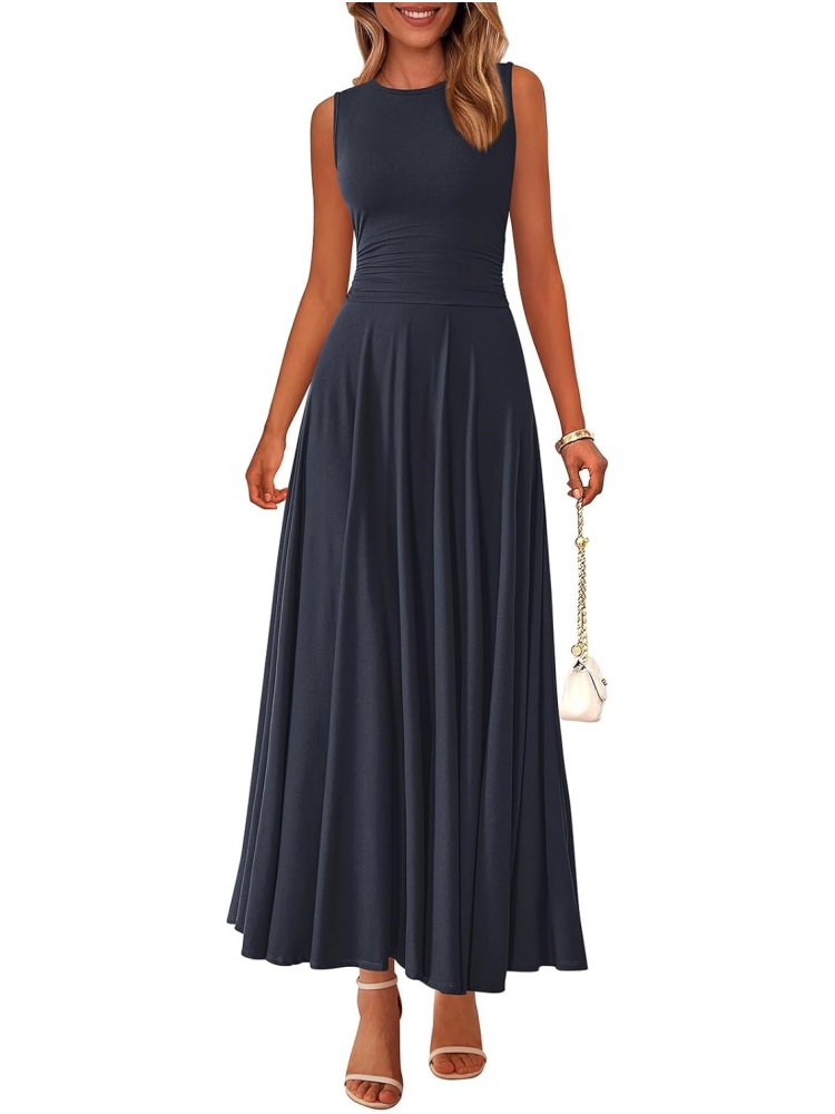 Women's Casual Sleeveless Crewneck Aline Maxi Dress (BUY 2 FREE SHIPPING)