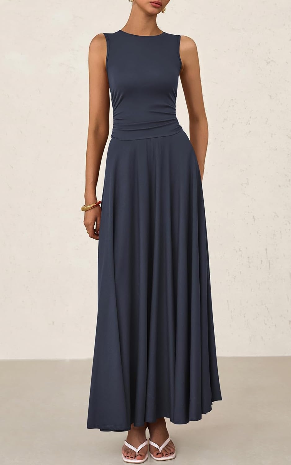 Women's Casual Sleeveless Crewneck Aline Maxi Dress (BUY 2 FREE SHIPPING)