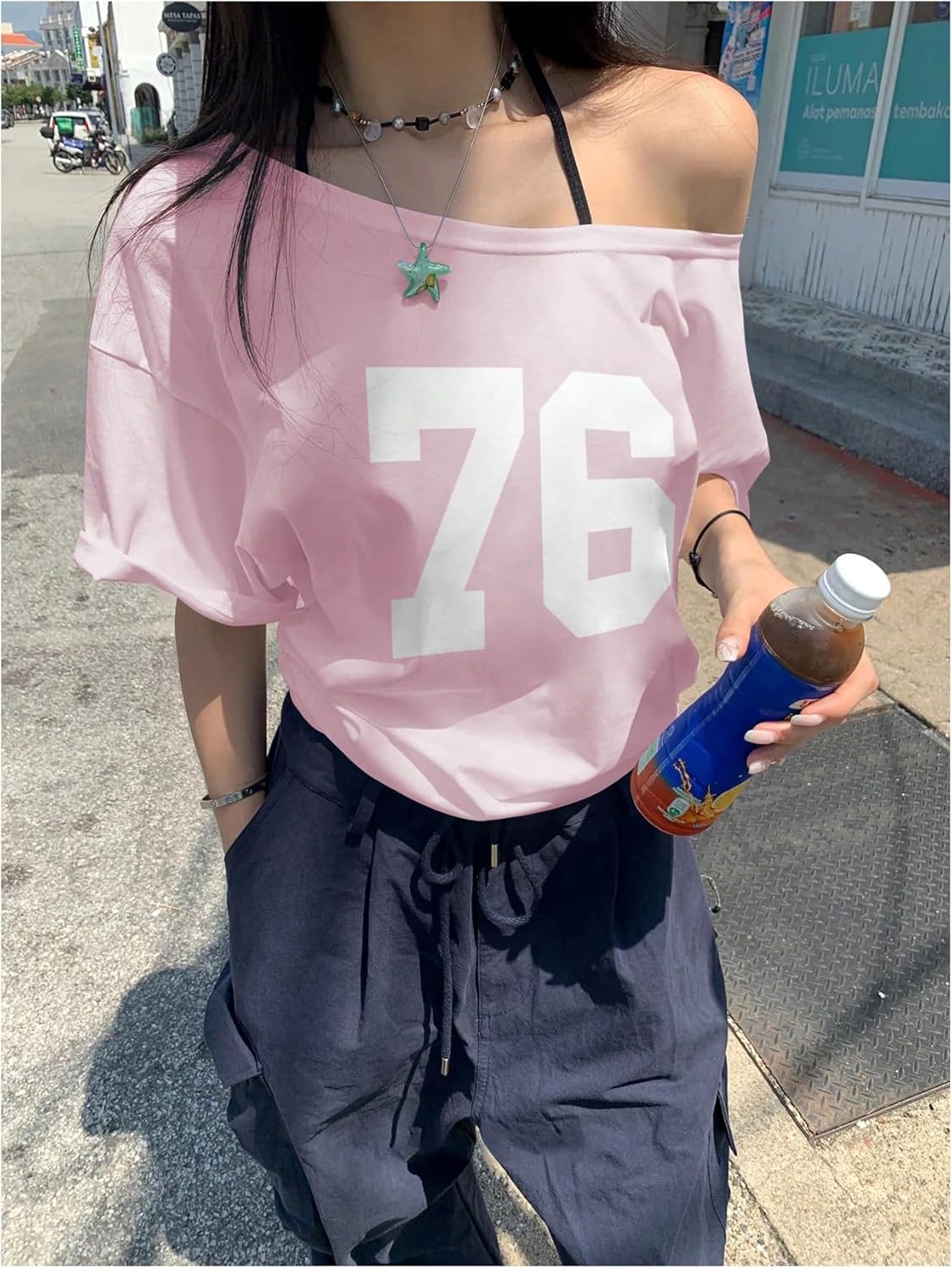 Women's Off-the-shoulder Short Sleeve T-Shirt (BUY 3 FREE SHIPPING)