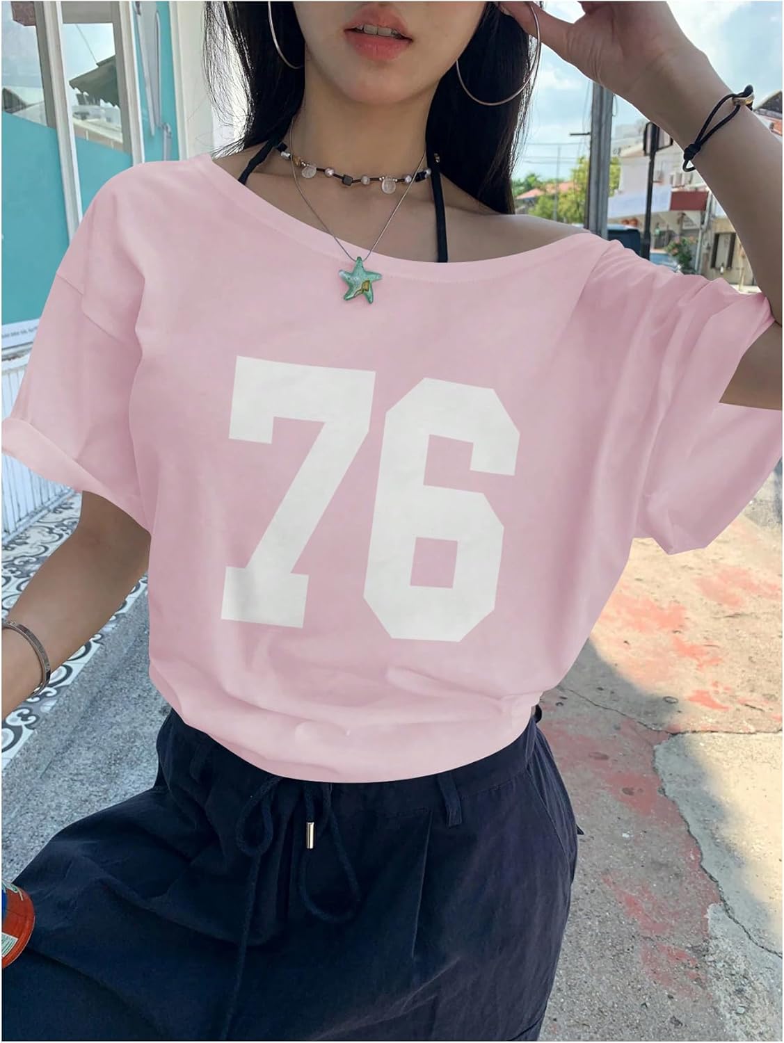 Women's Off-the-shoulder Short Sleeve T-Shirt (BUY 3 FREE SHIPPING)