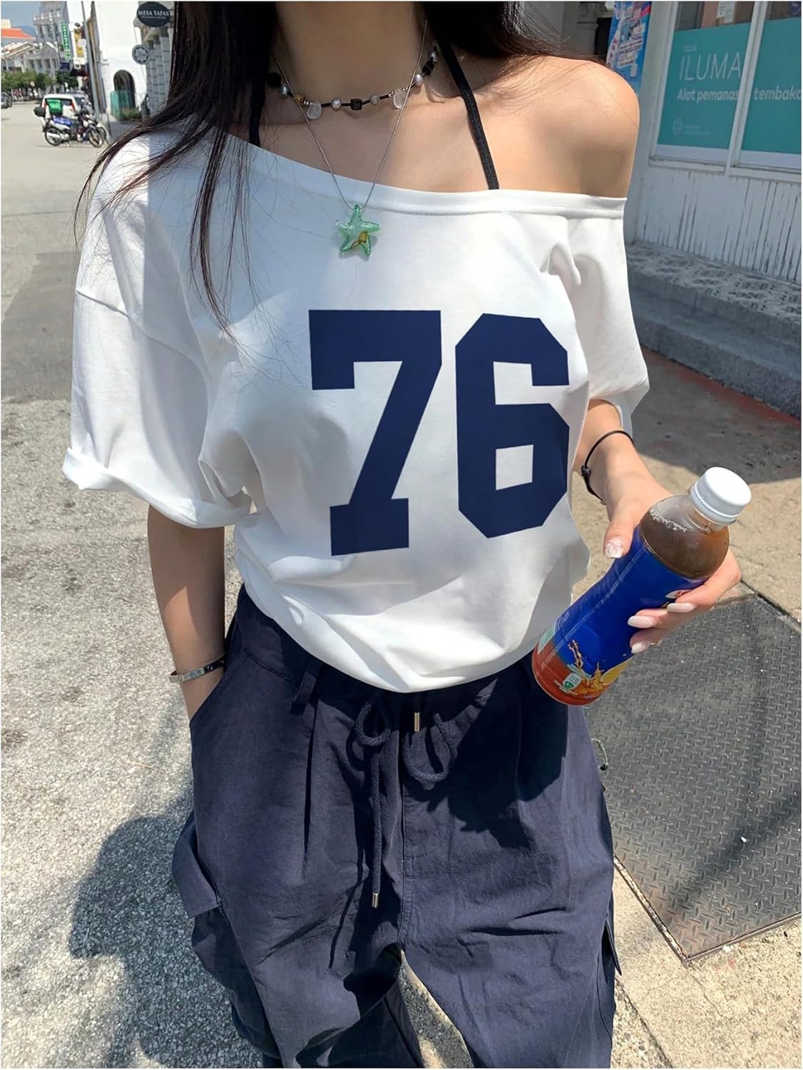 Women's Off-the-shoulder Short Sleeve T-Shirt (BUY 3 FREE SHIPPING)