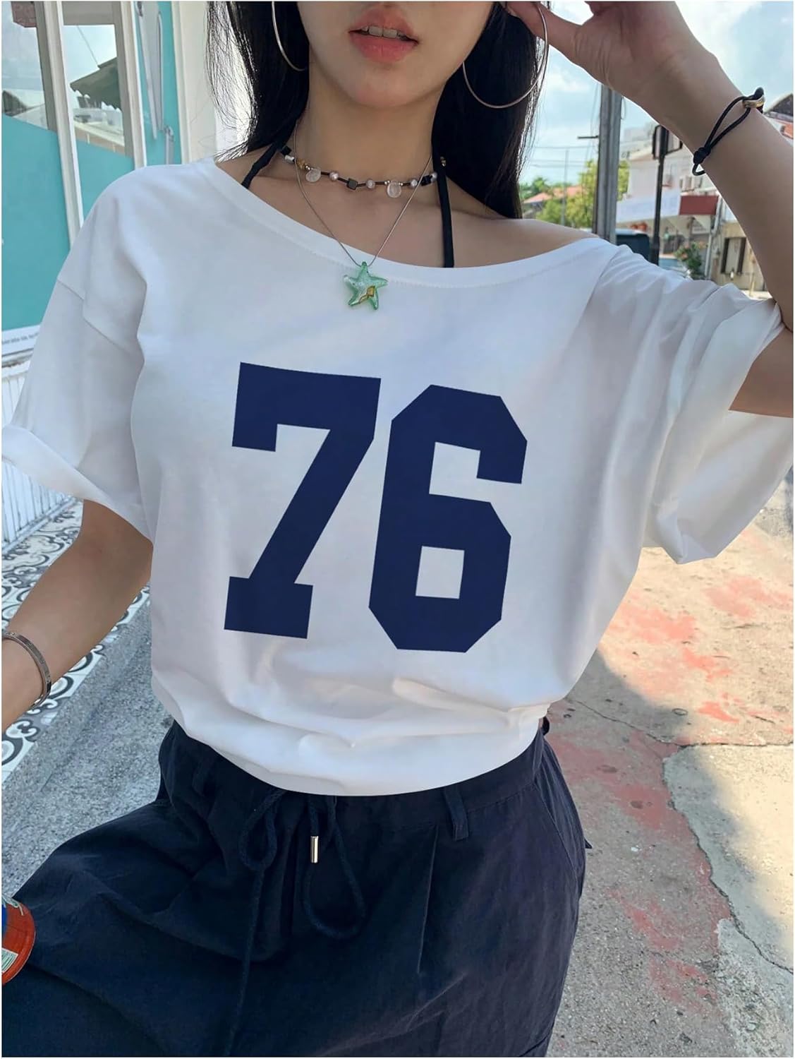 Women's Off-the-shoulder Short Sleeve T-Shirt (BUY 3 FREE SHIPPING)