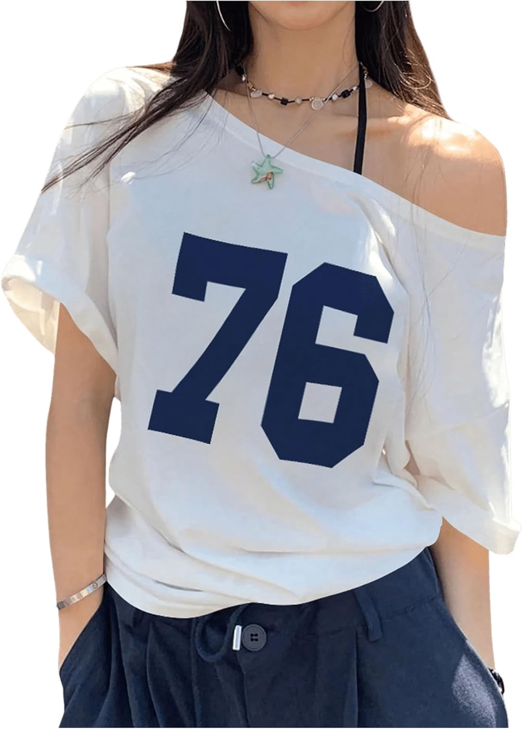Women's Off-the-shoulder Short Sleeve T-Shirt (BUY 3 FREE SHIPPING)