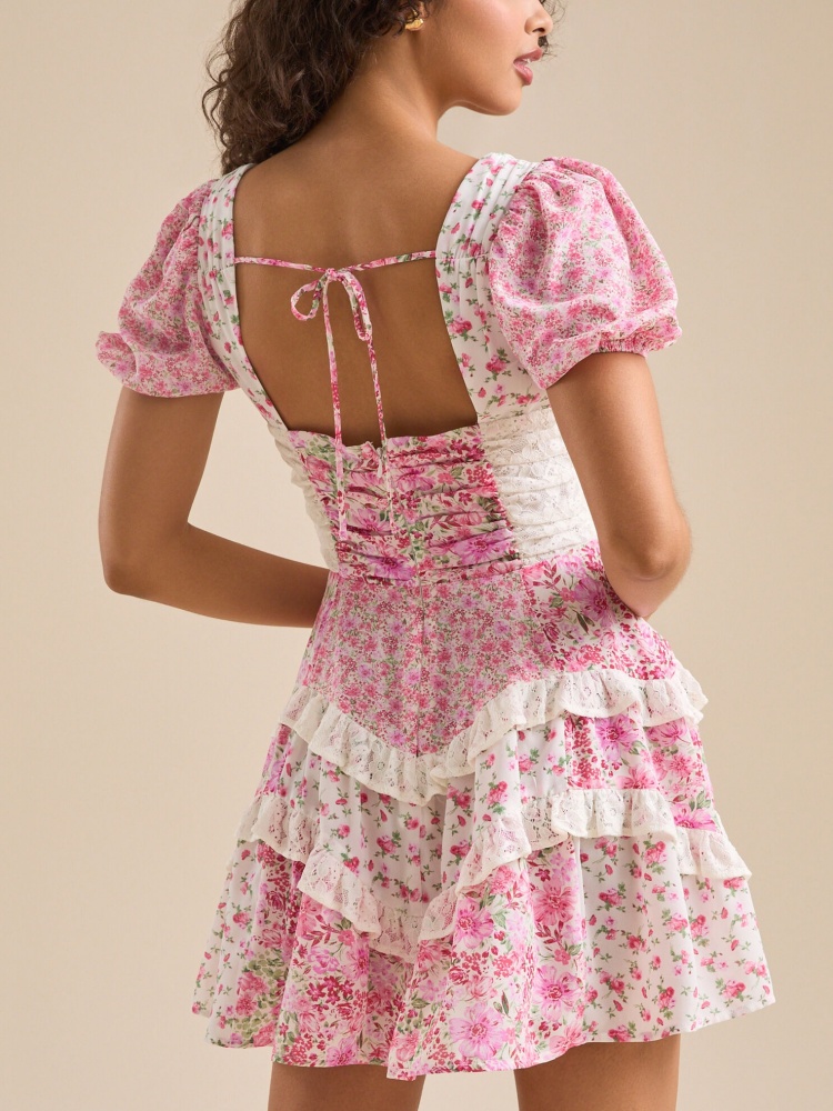 Womens Summer Ruffle Sleeve Floral Mini Dress (BUY 2 FREE SHIPPING)