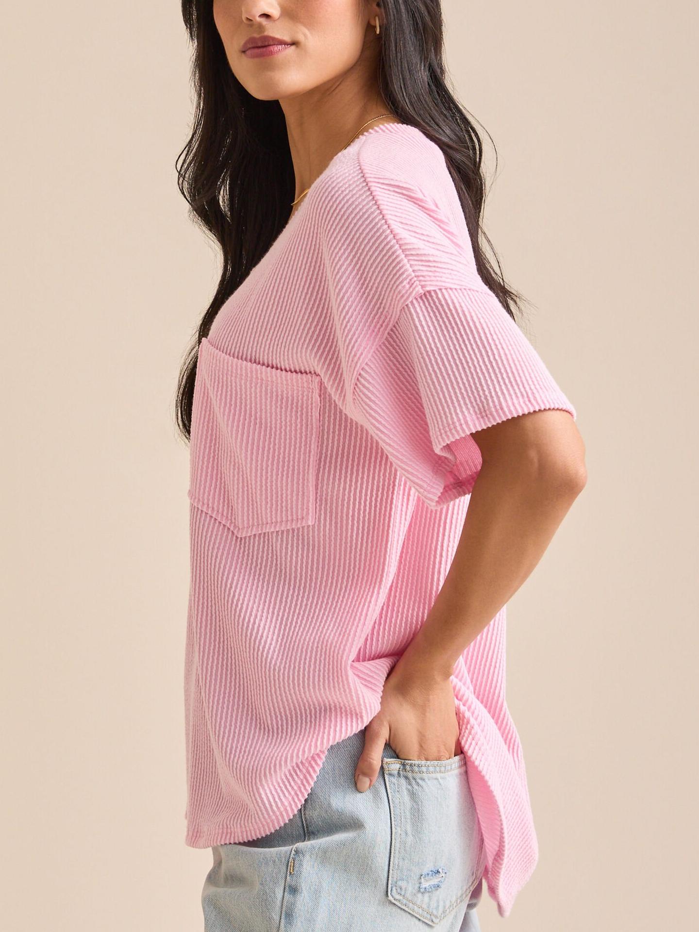 Women's Summer Ribbed Tunic Top