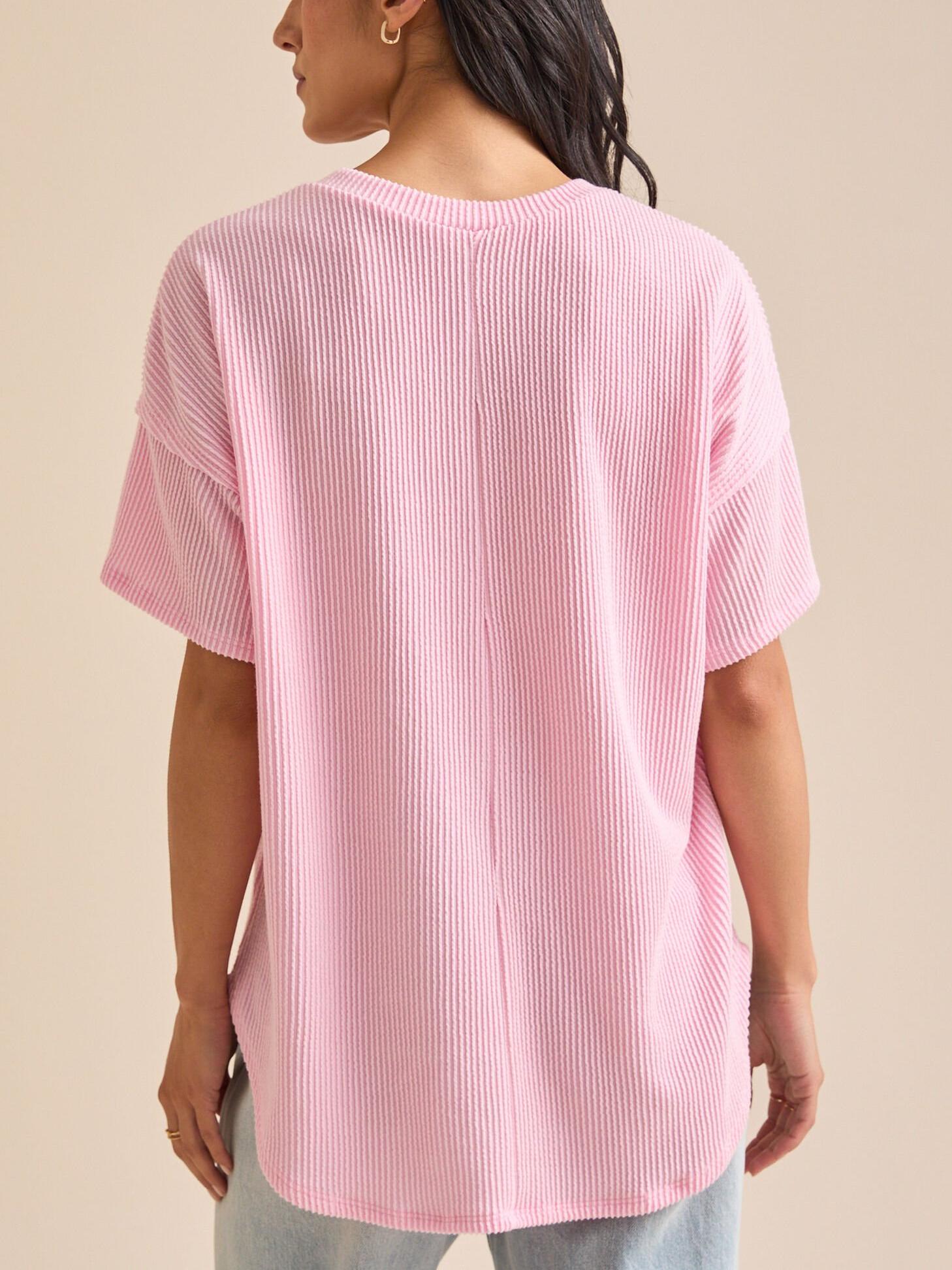 Women's Summer Ribbed Tunic Top