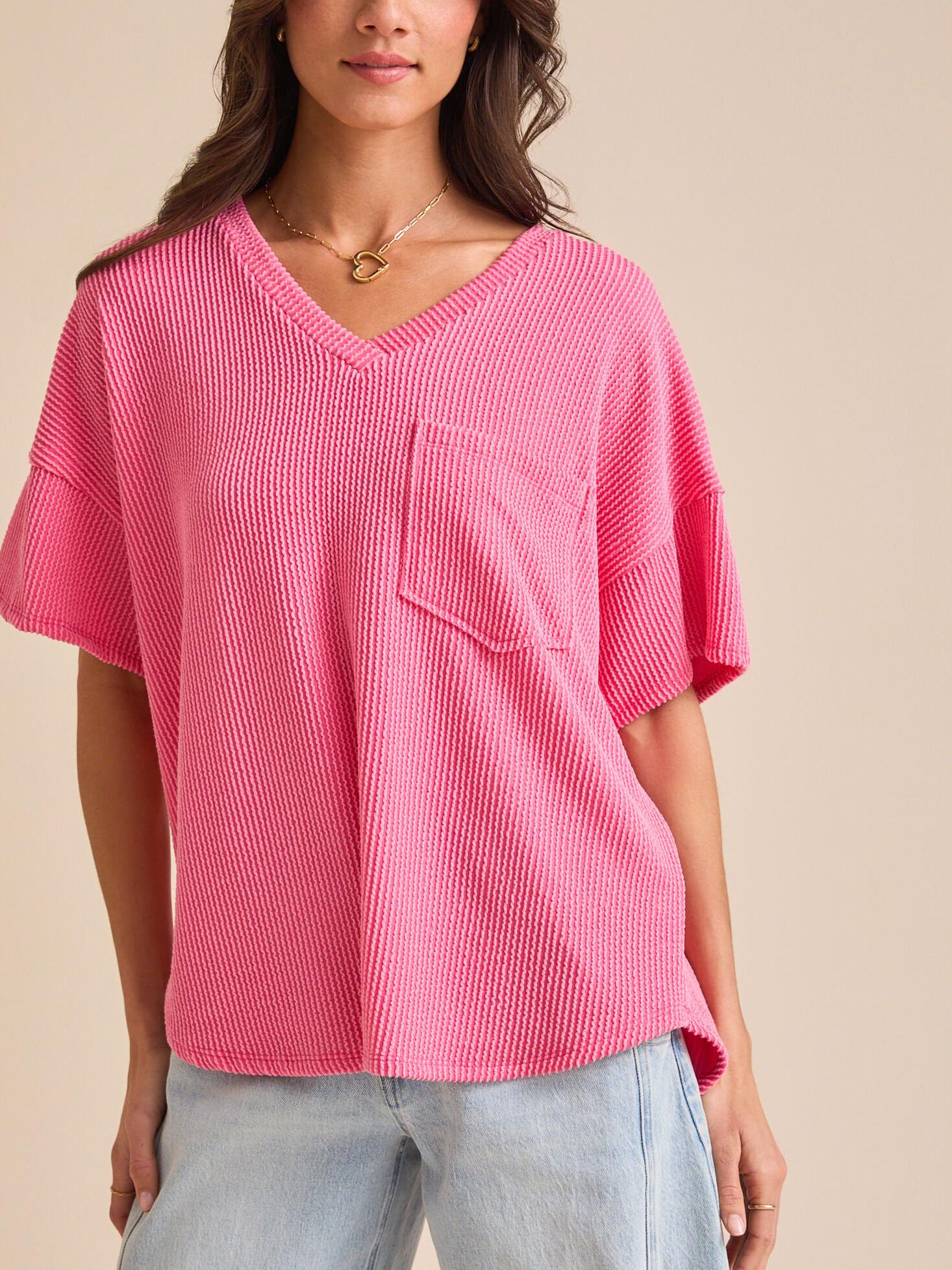 Women's Summer Ribbed Tunic Top