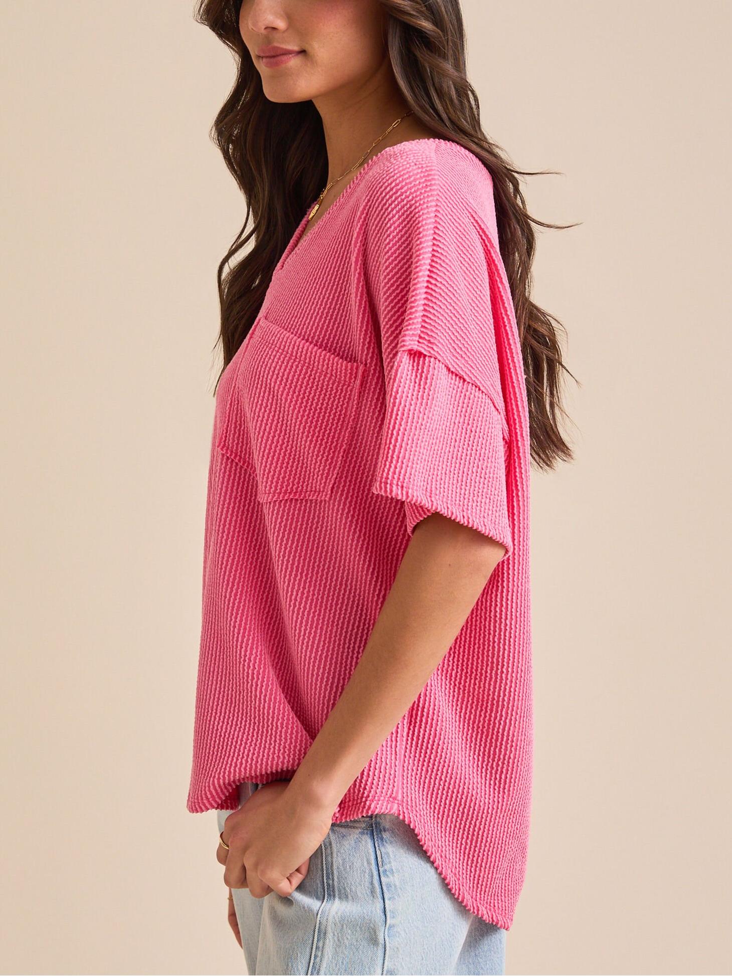 Women's Summer Ribbed Tunic Top