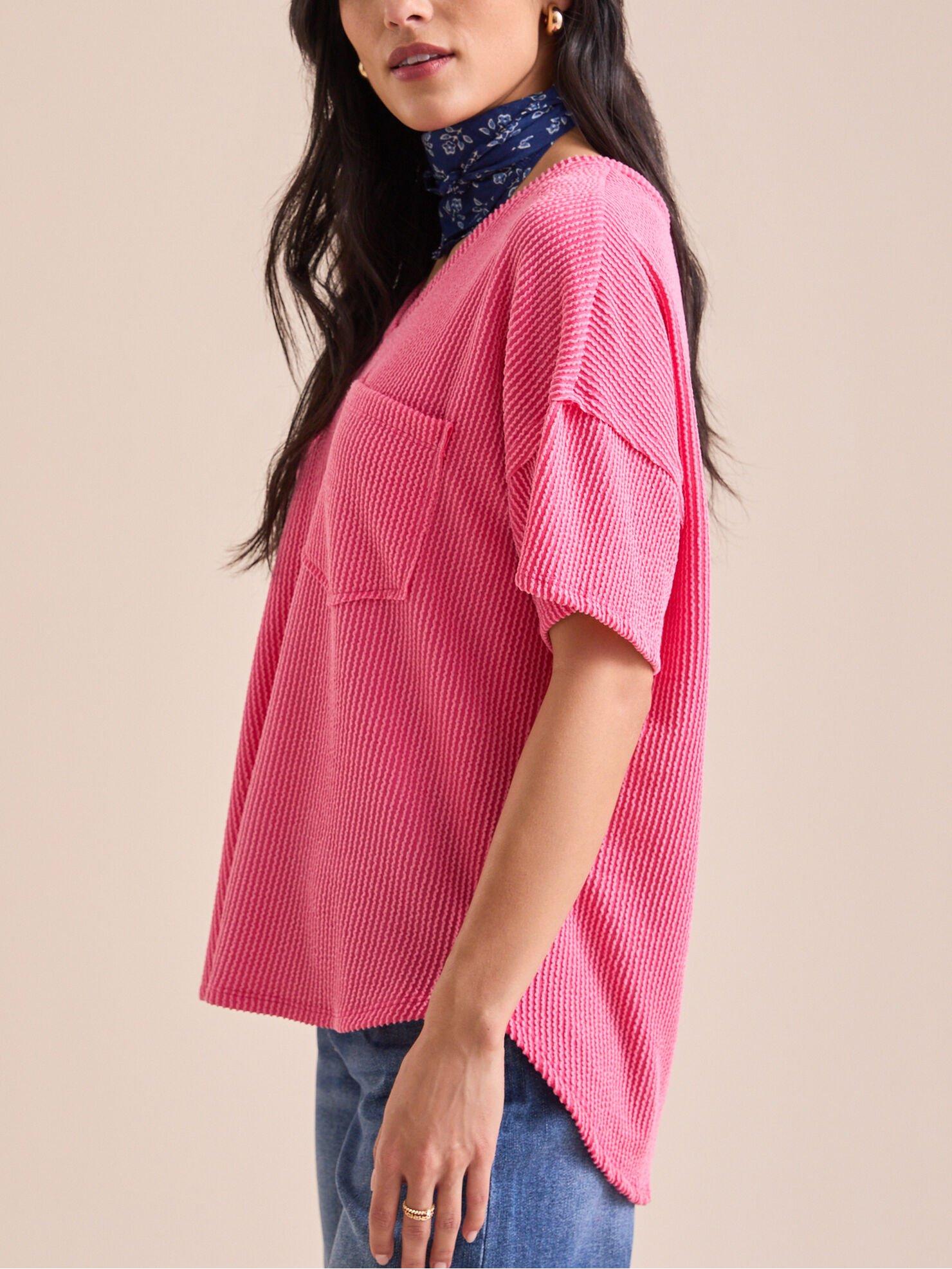 Women's Summer Ribbed Tunic Top