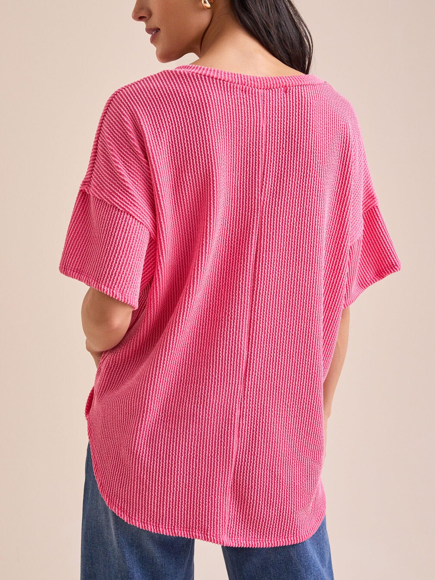 Women's Summer Ribbed Tunic Top