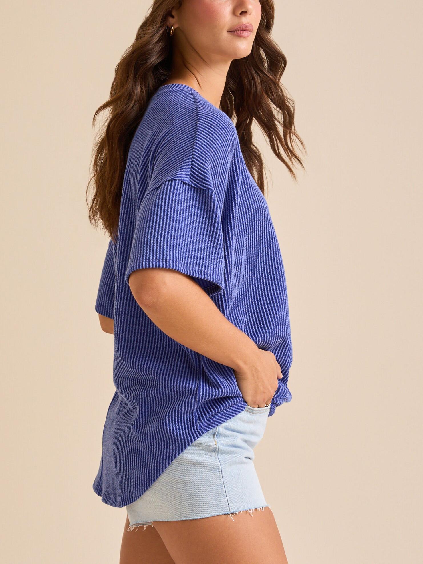 Women's Summer Ribbed Tunic Top