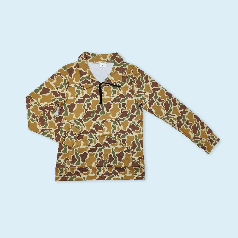 Women's camouflage hunting season pullover top