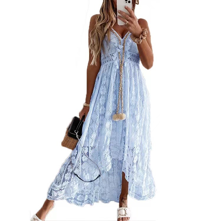 Boho Tassel Beach Summer Maxi Dress-hivebabe.com