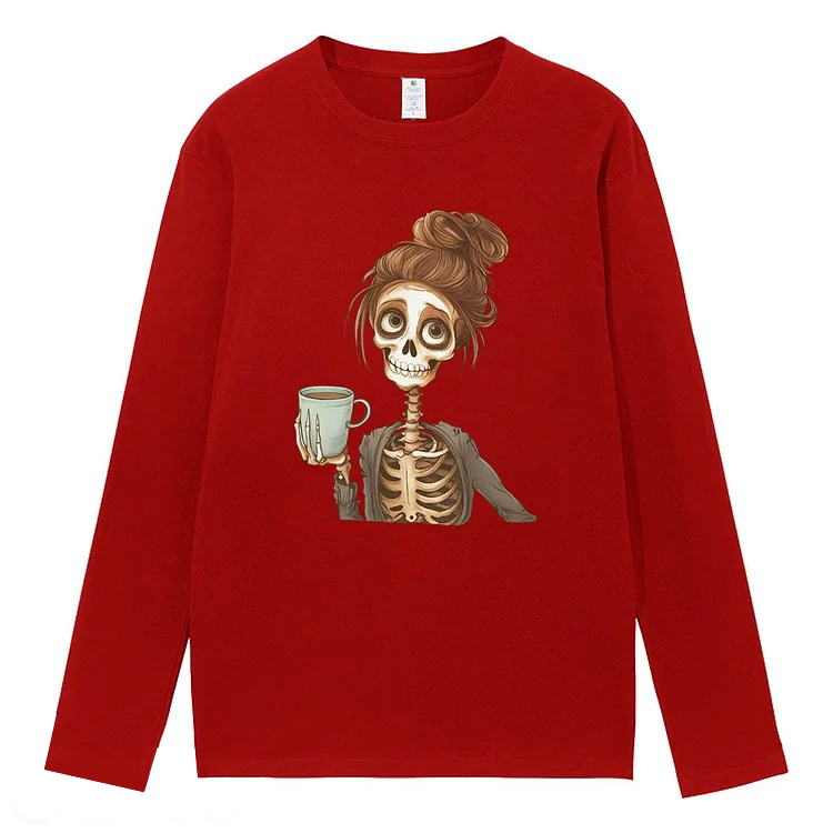 Women's Skull Girl Print Long Sleeve T-Shirt