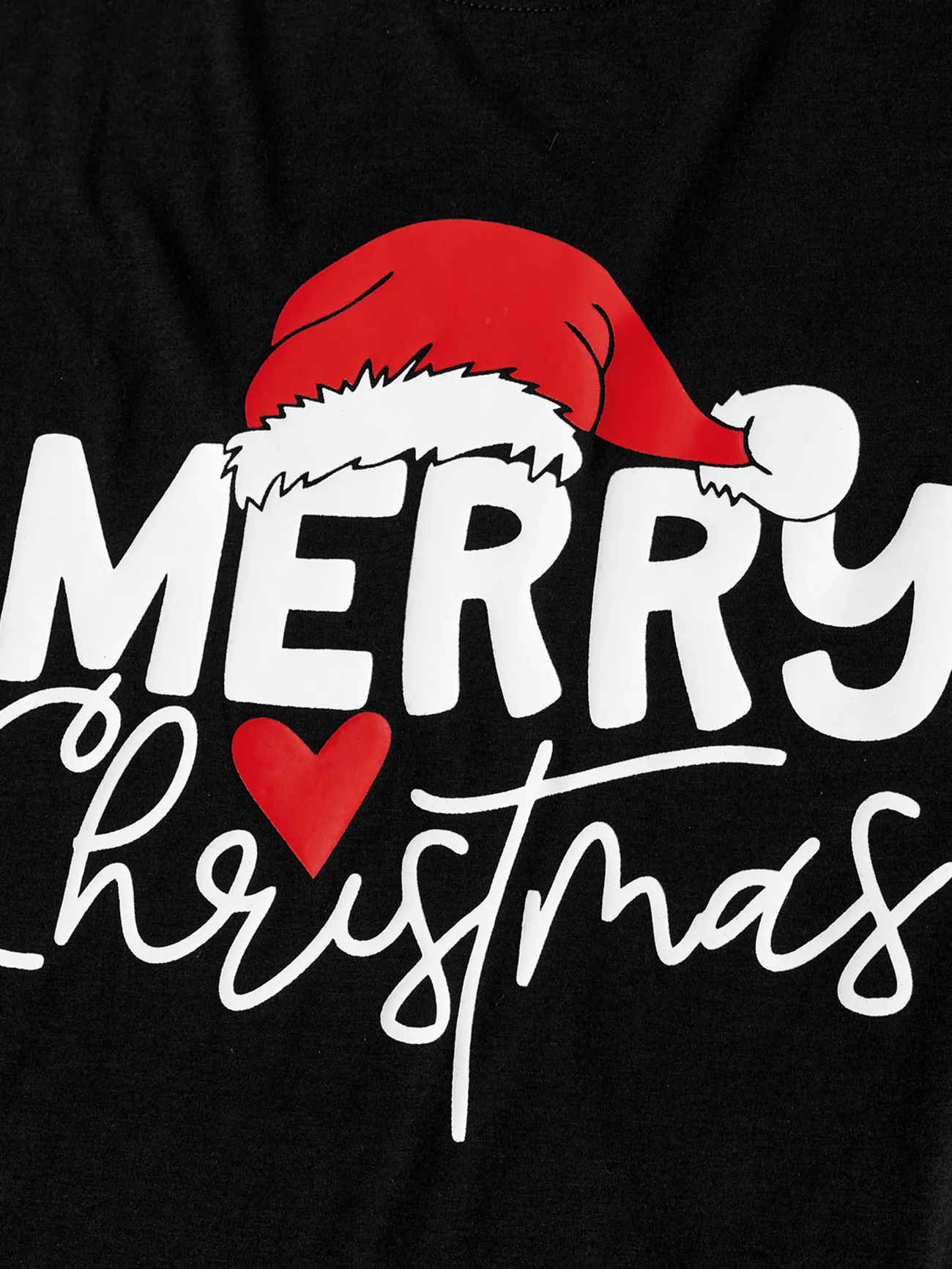 Family Christmas Pajamas Long-sleeve Black White Letters Pajamas