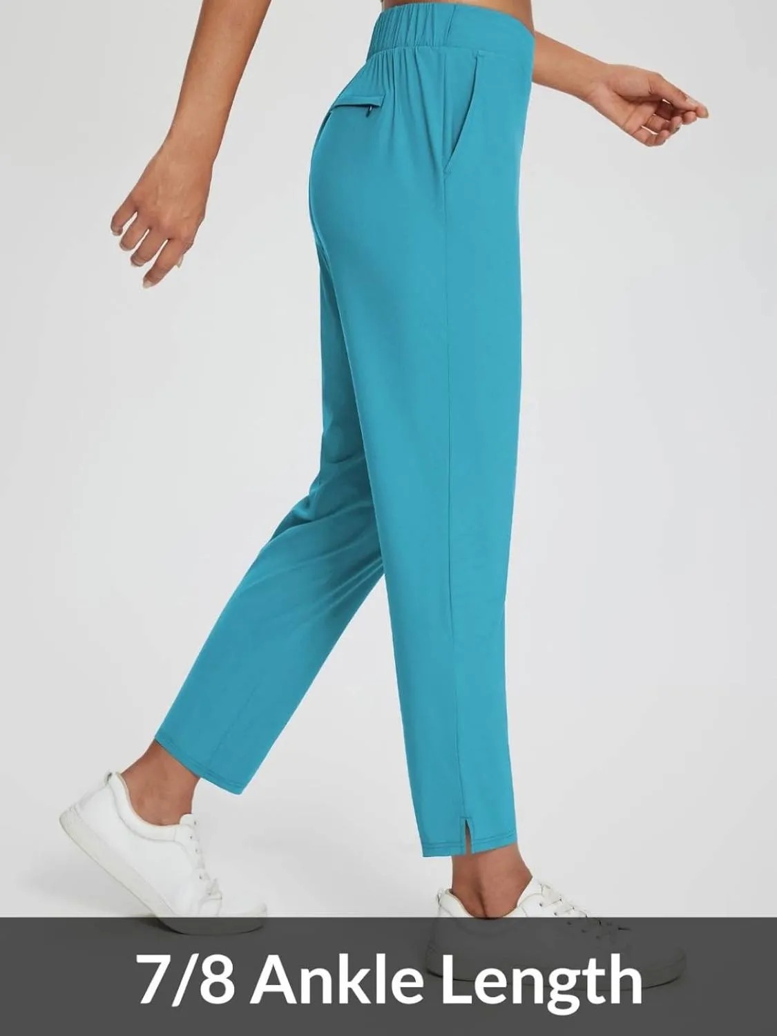 HOT SALE Women's Travel Pants Lightweight Anklle Dresss Pants With Zipper Pockets Summer UPF50